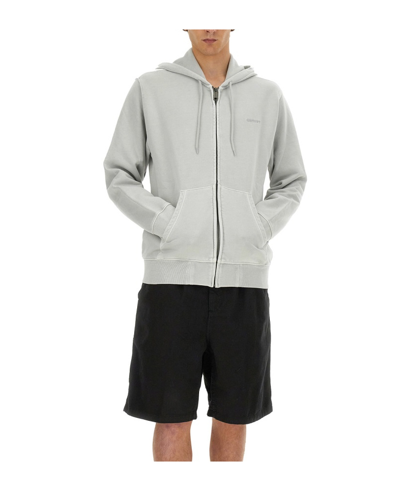 Carhartt Duster Script Zip-up Cotton Hoodie In White