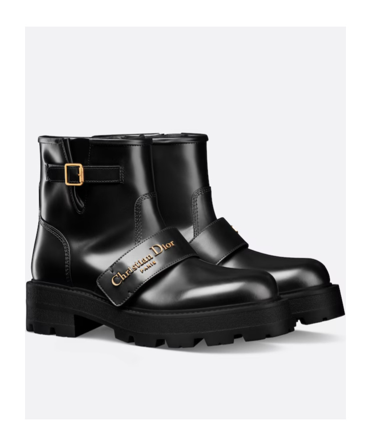 Dior D-quest Logo Short Boots In Black