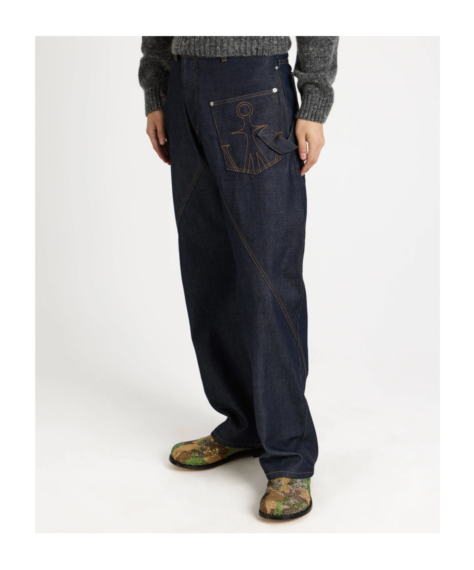 Jw Anderson Twisted Workwear Jeans In Blue