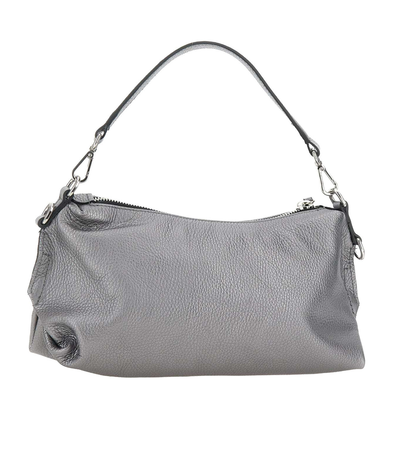 Gianni Chiarini Logo Embossed Zipped Shoulder Bag In Gray
