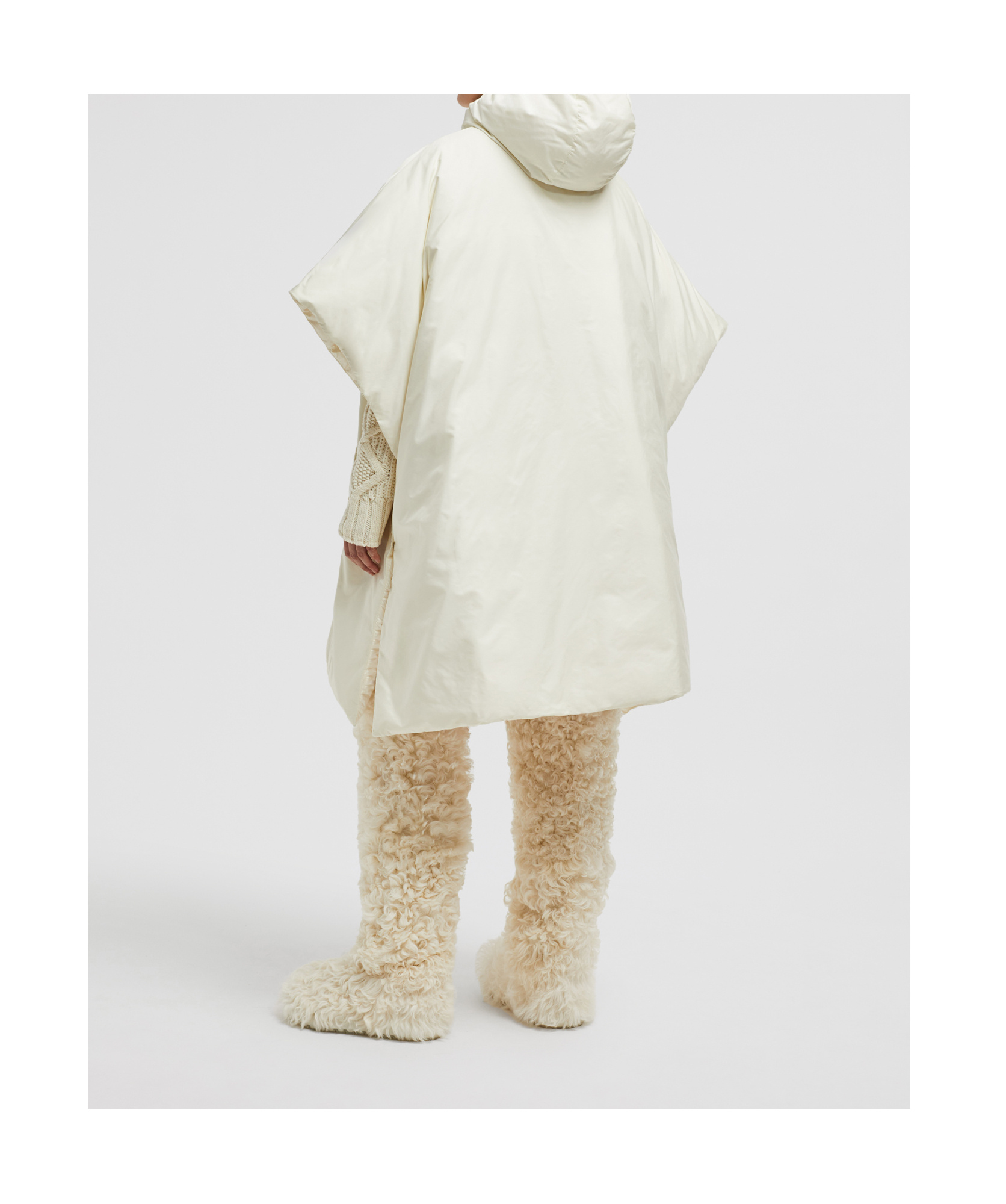 Moncler Hooded And Padded Cape In White