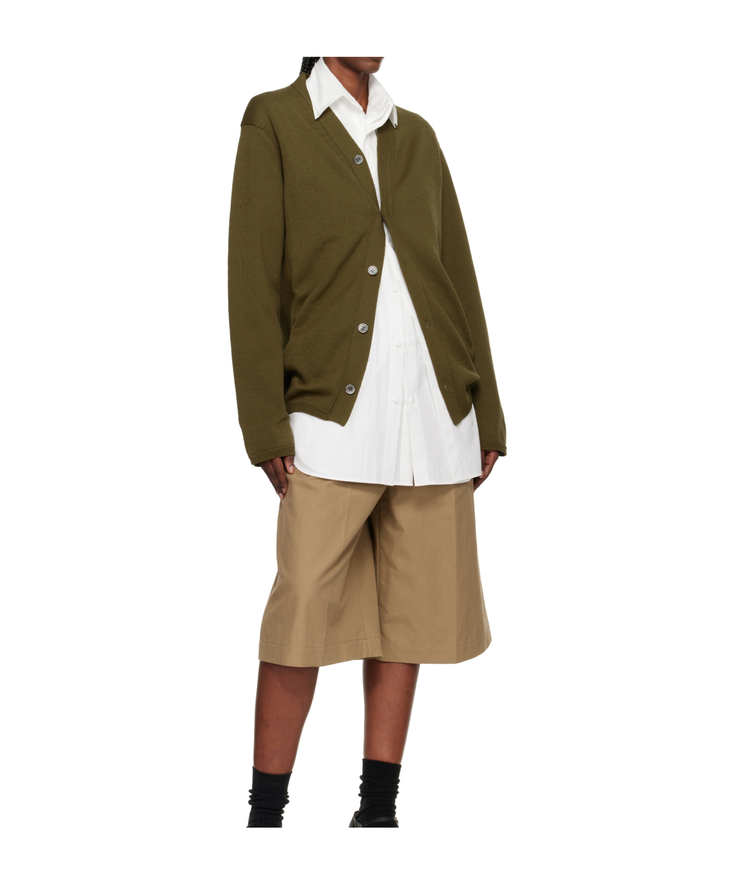 Comme Des Garçons Cotton Jersey Cardigan In Green