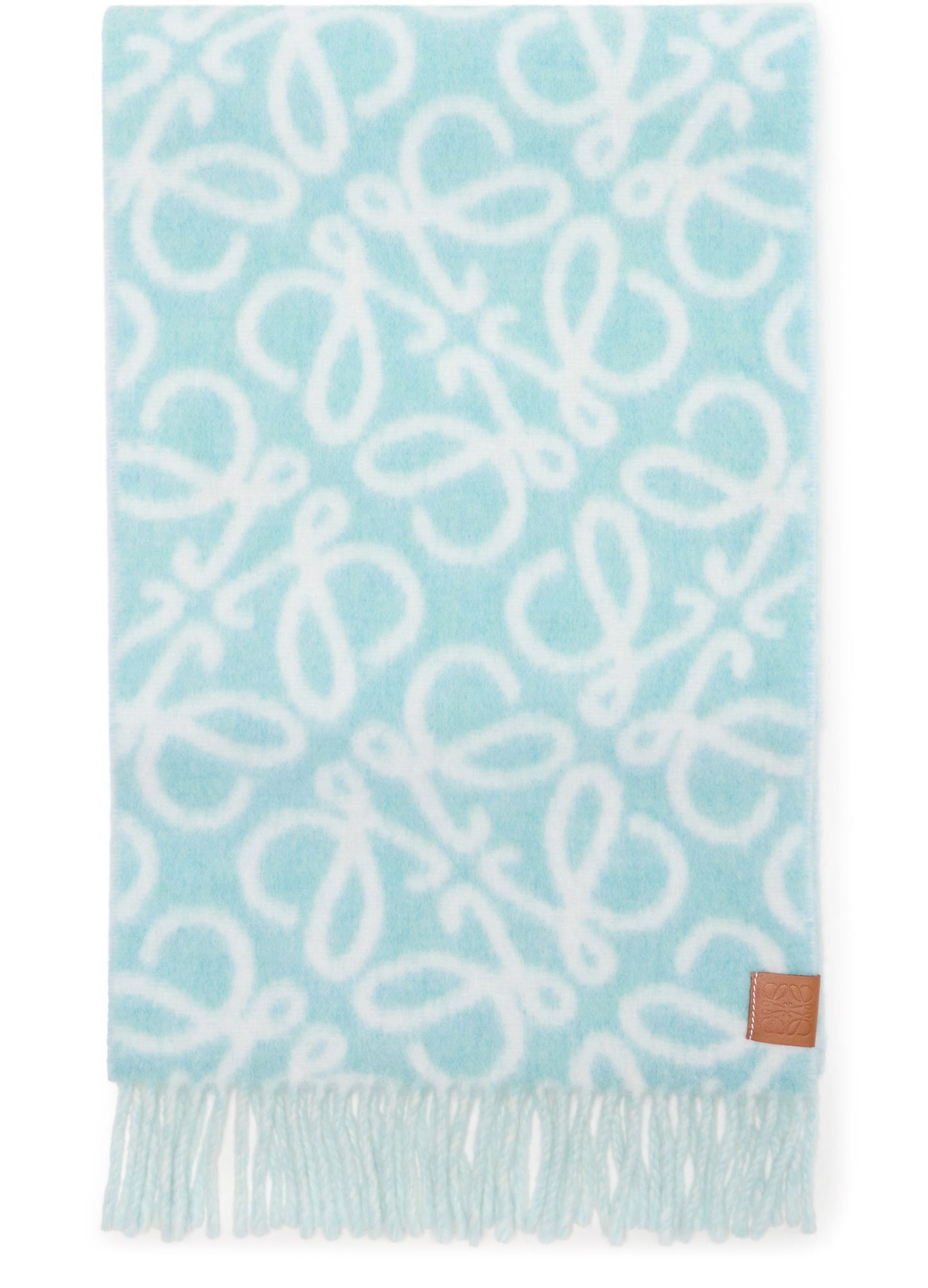 Loewe Alpaca And Wool-blend Anagram Scarf In Blue
