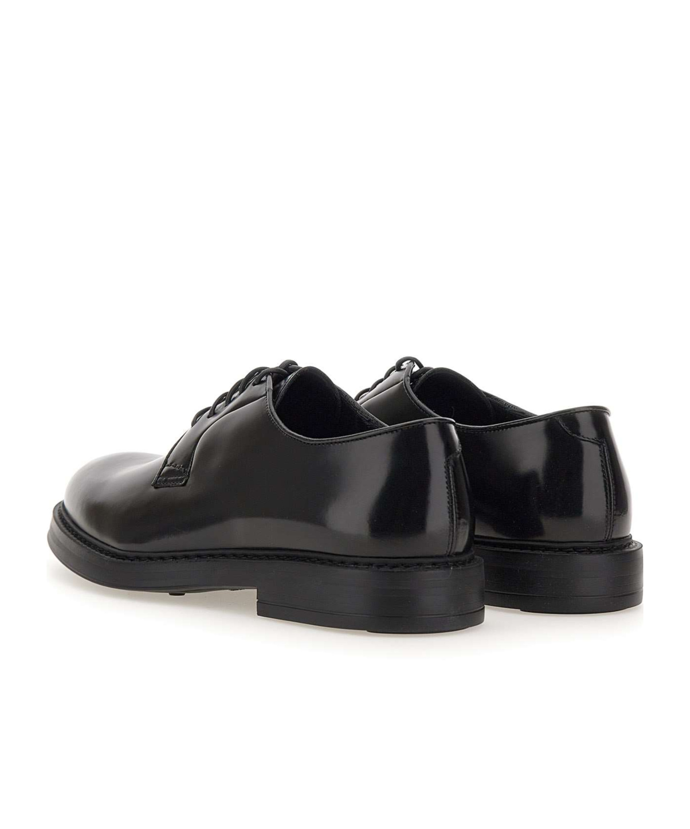 Doucal's Almond-toe Leather Derby Shoes In Black