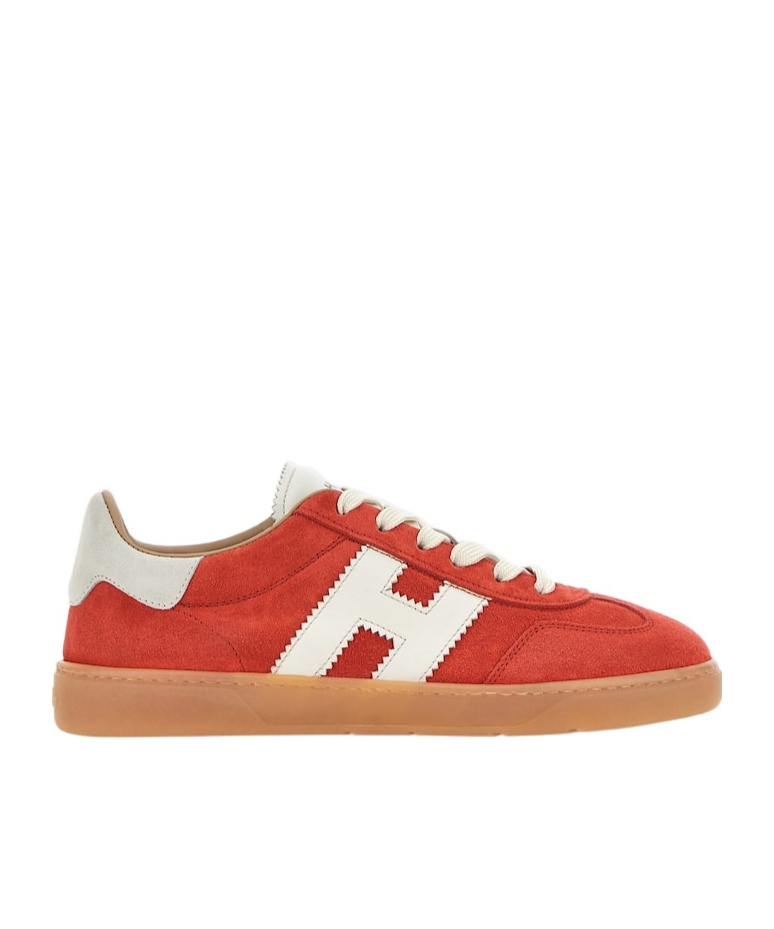 Hogan Cool Leather And Suede Sneakers In Red