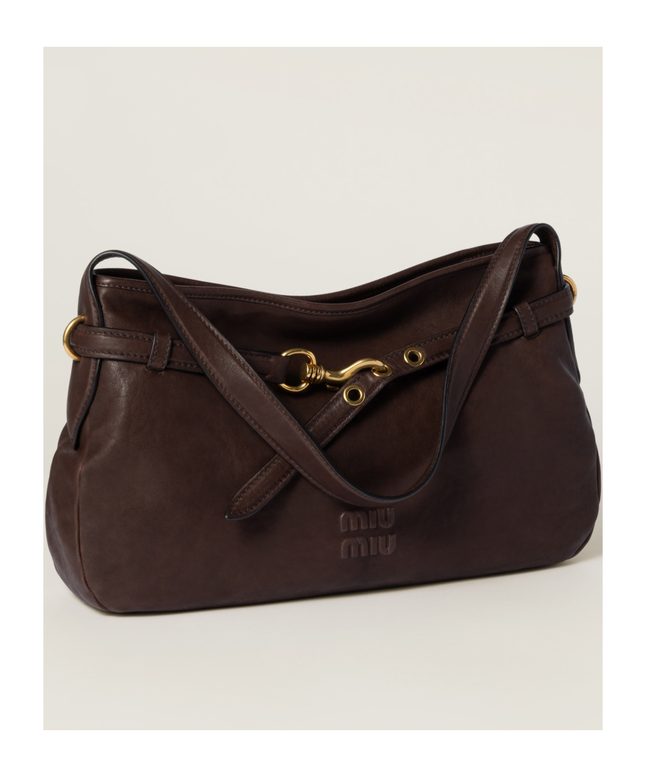 Miu Miu Logo Shoulder Bag In Black
