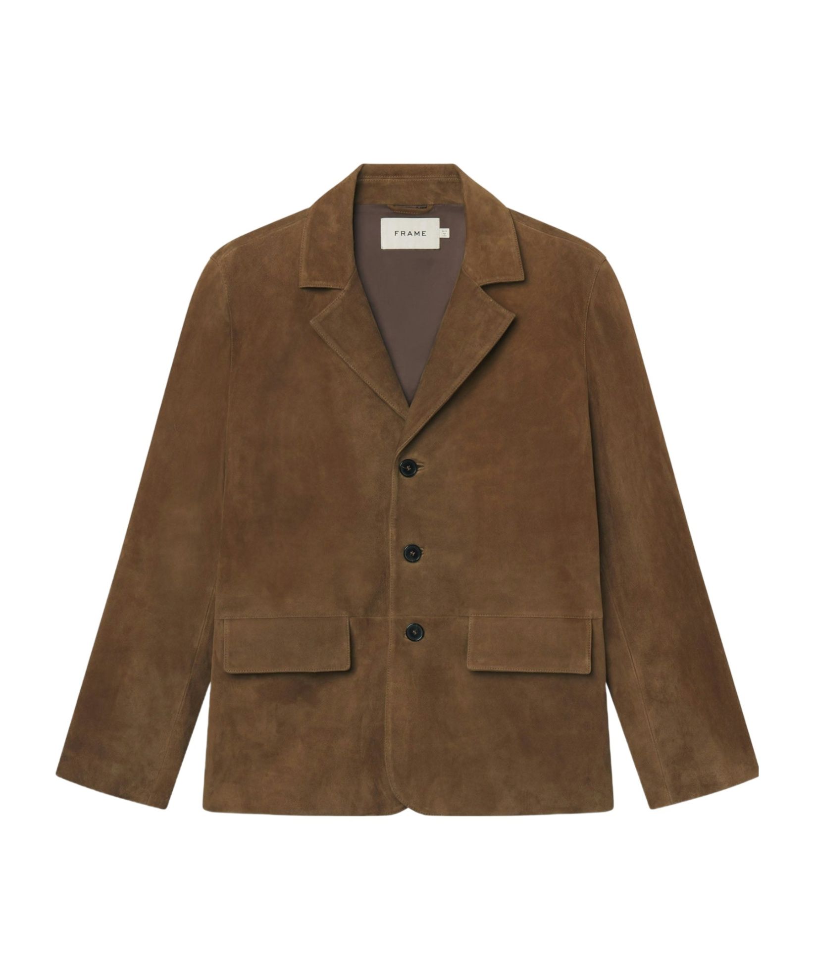 Frame Button-front Leather Jacket In Green