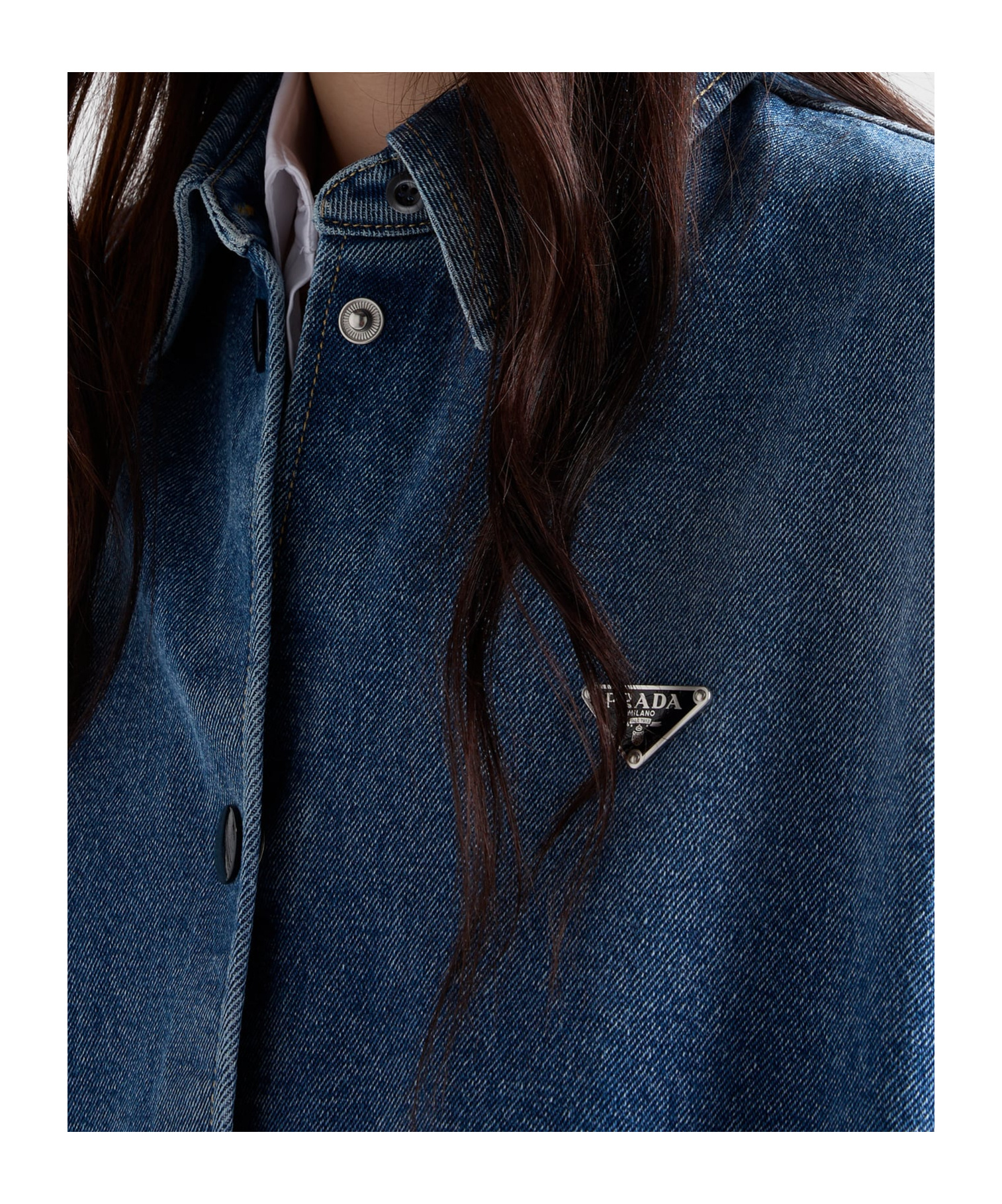 Prada Denim Shirt In Blue