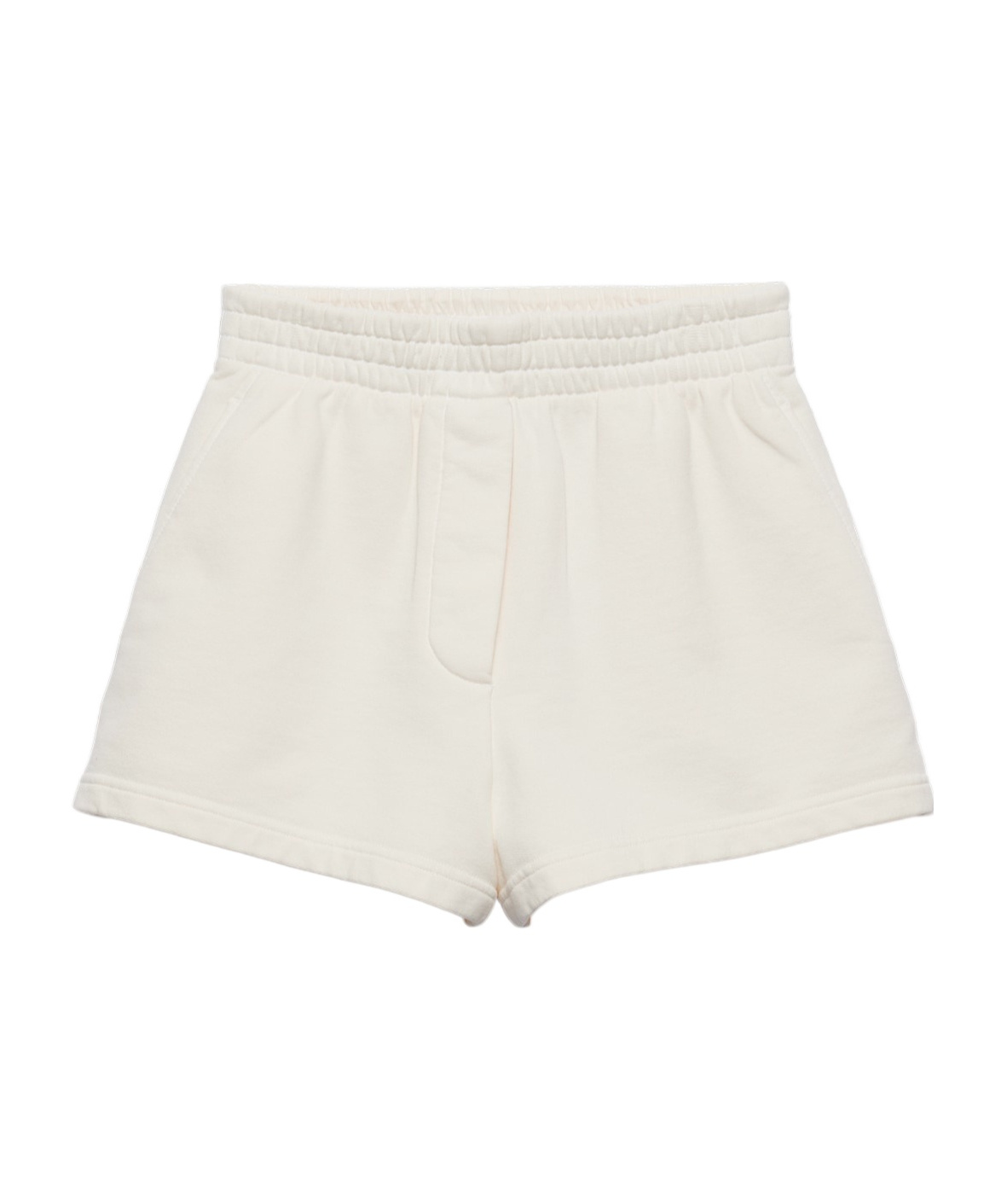 Prada Triangle-logo Cotton Shorts In Nude
