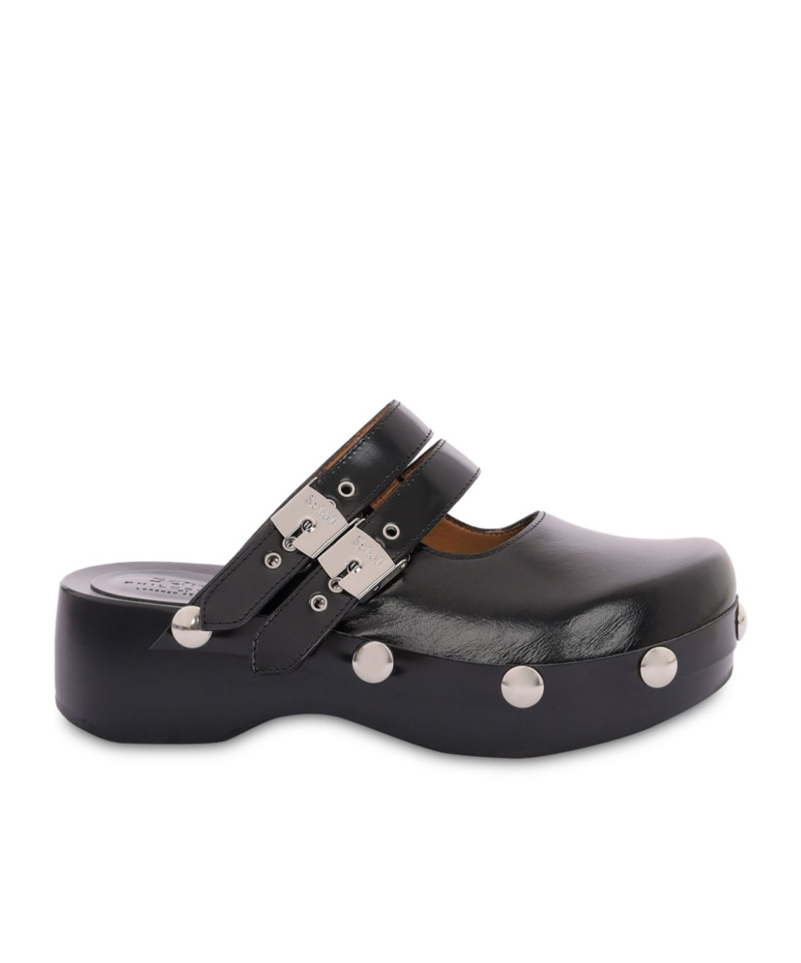 Philosophy Di Lorenzo Serafini Black Leather Mules With Buckles In Black