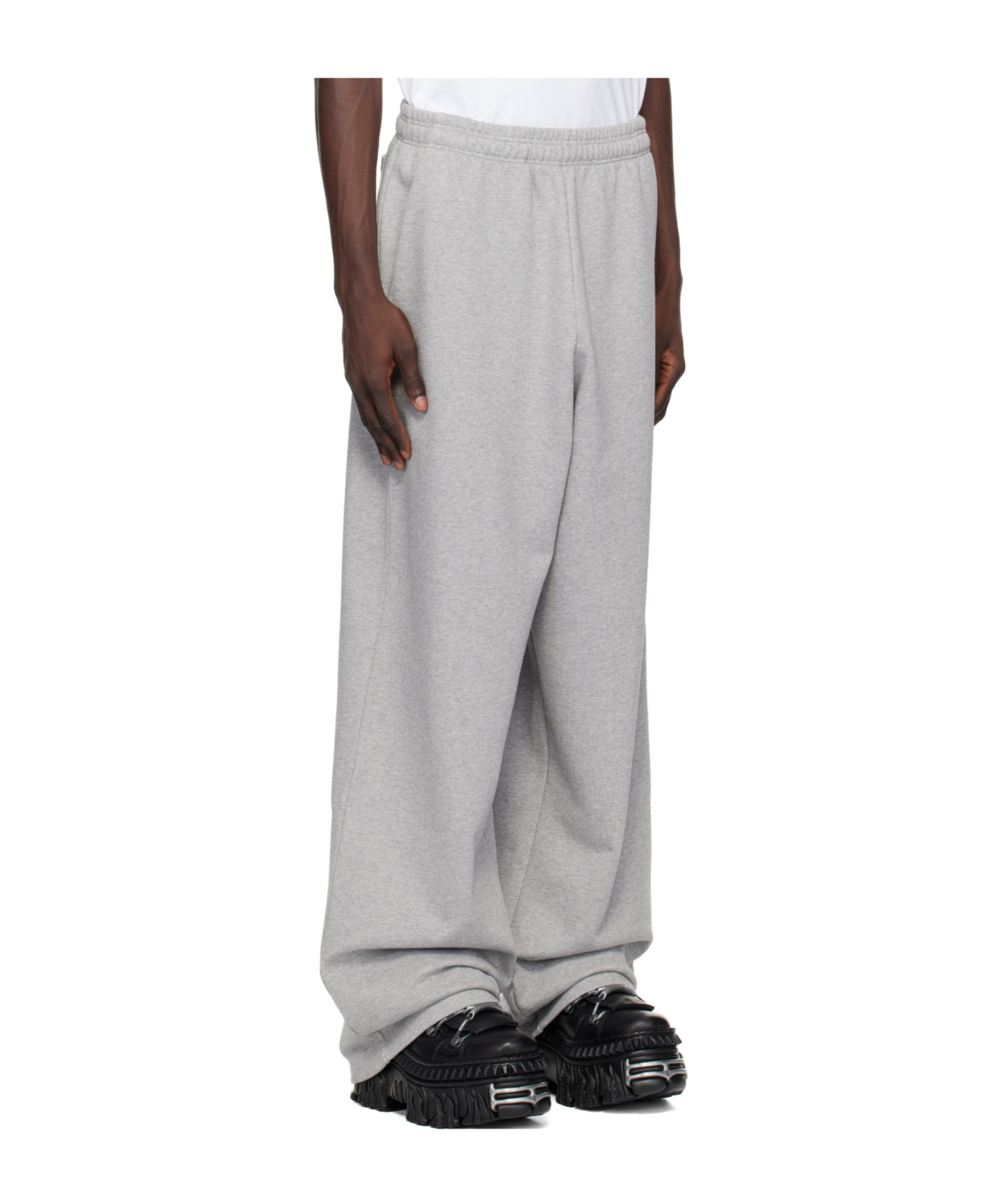 Vetements Gray Embroidered Logo Sweatpants In Gray