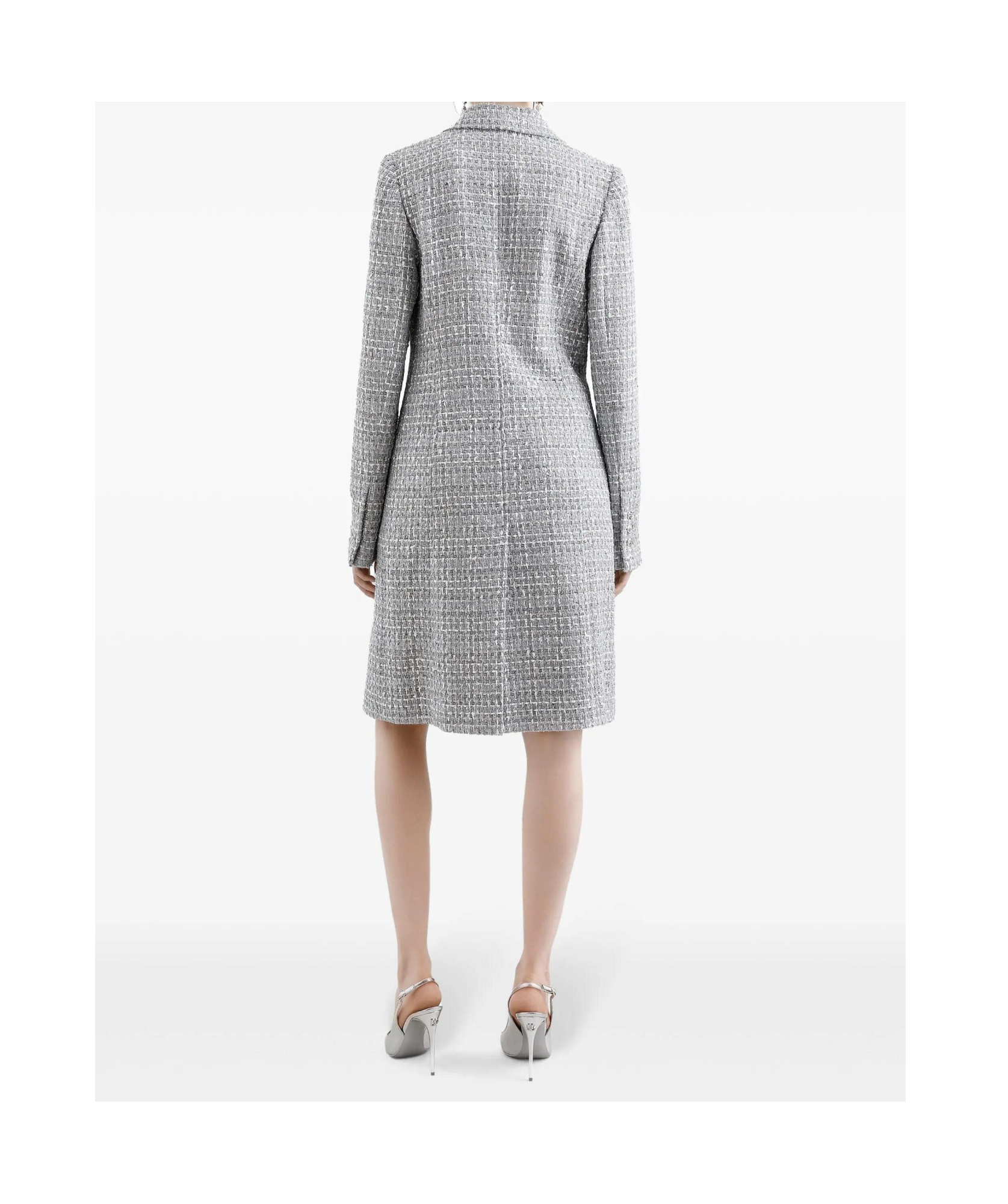 Dolce & Gabbana Tweed Coat In Gray