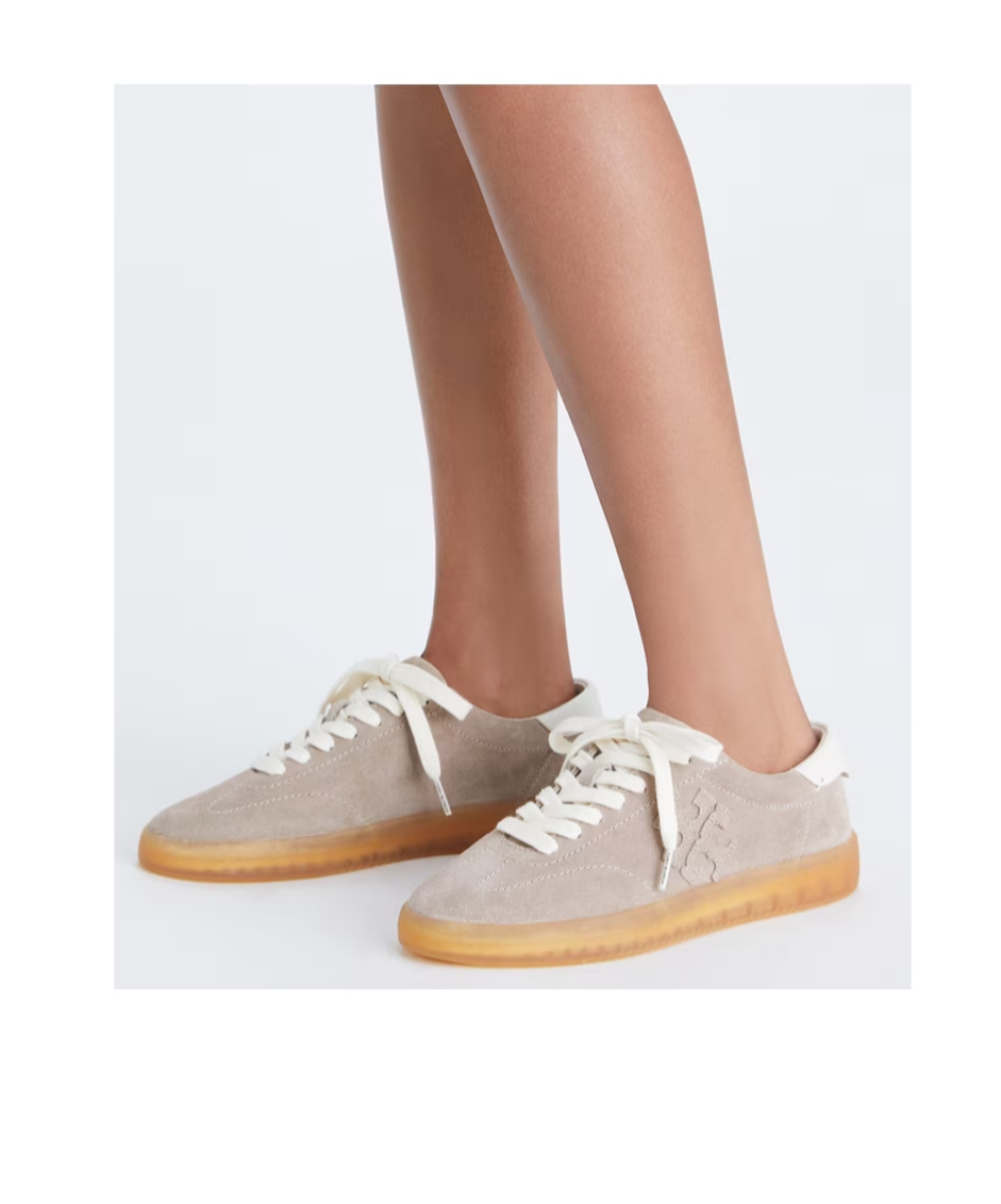 Tory Burch Phoenix Sneaker Contrast Heel Tab Rubber In Brown