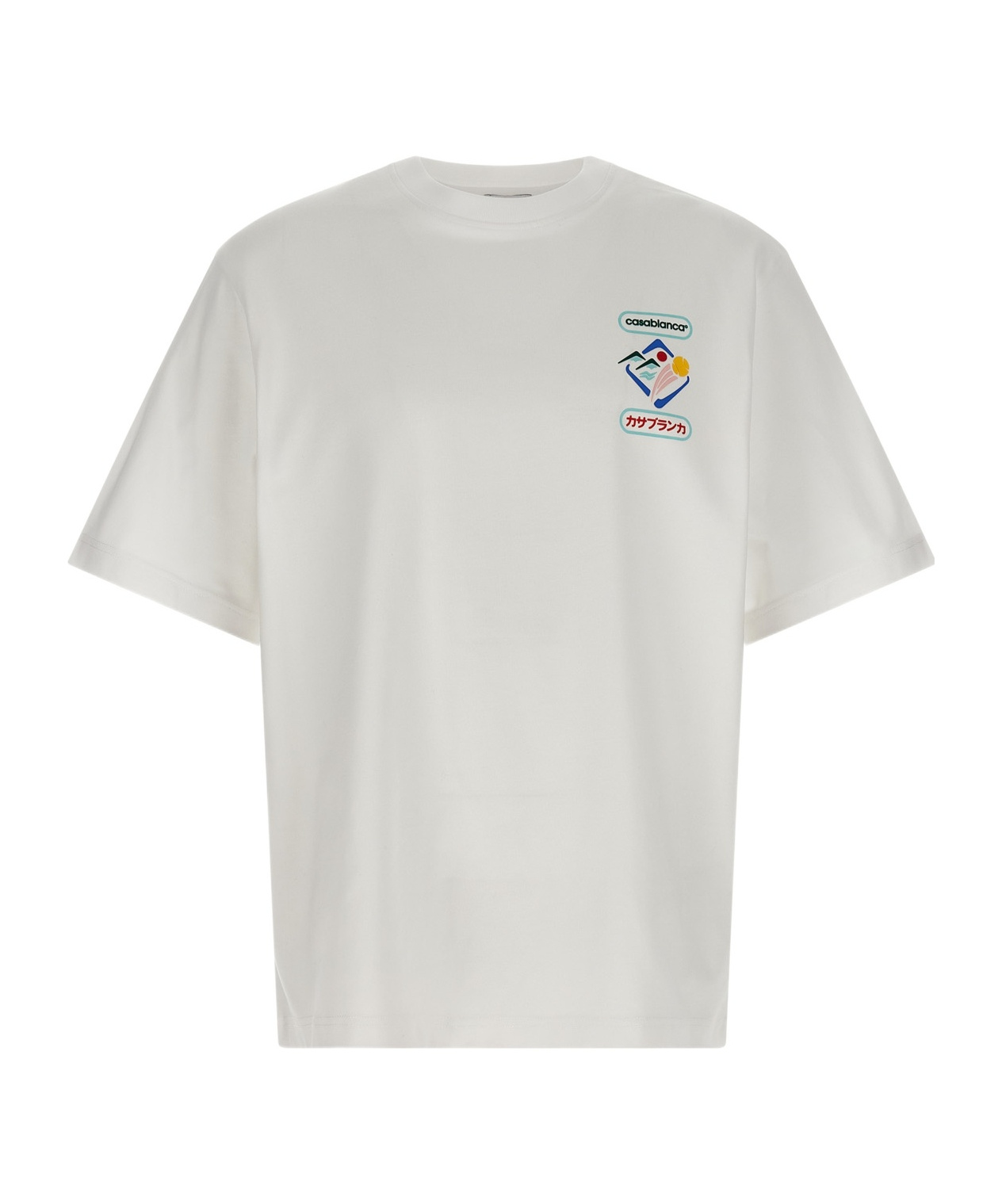 Casablanca Logo Crew Neck T-shirt In White
