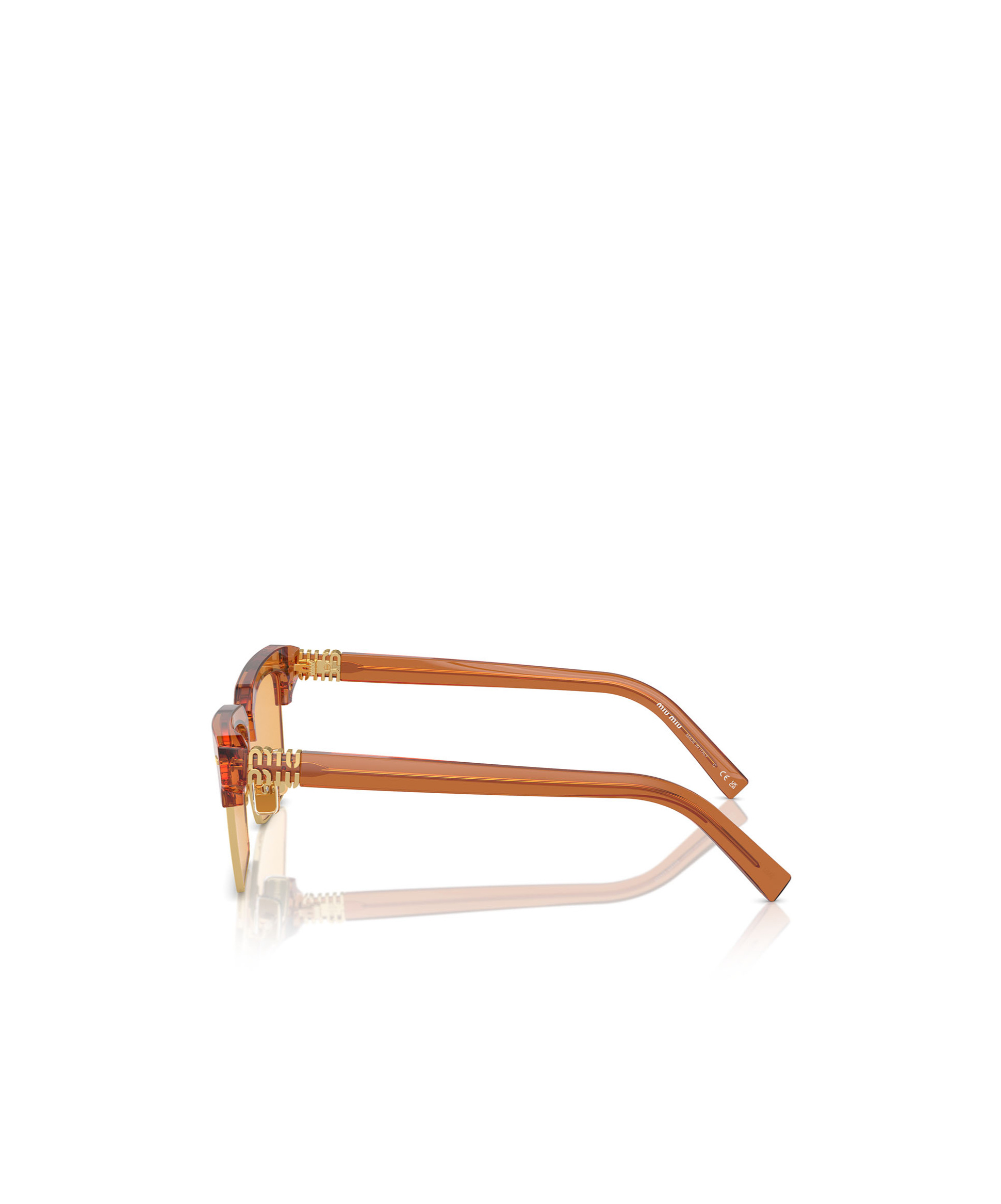 Miu Miu Translucent Clubmaster-frame Sunglasses In Orange