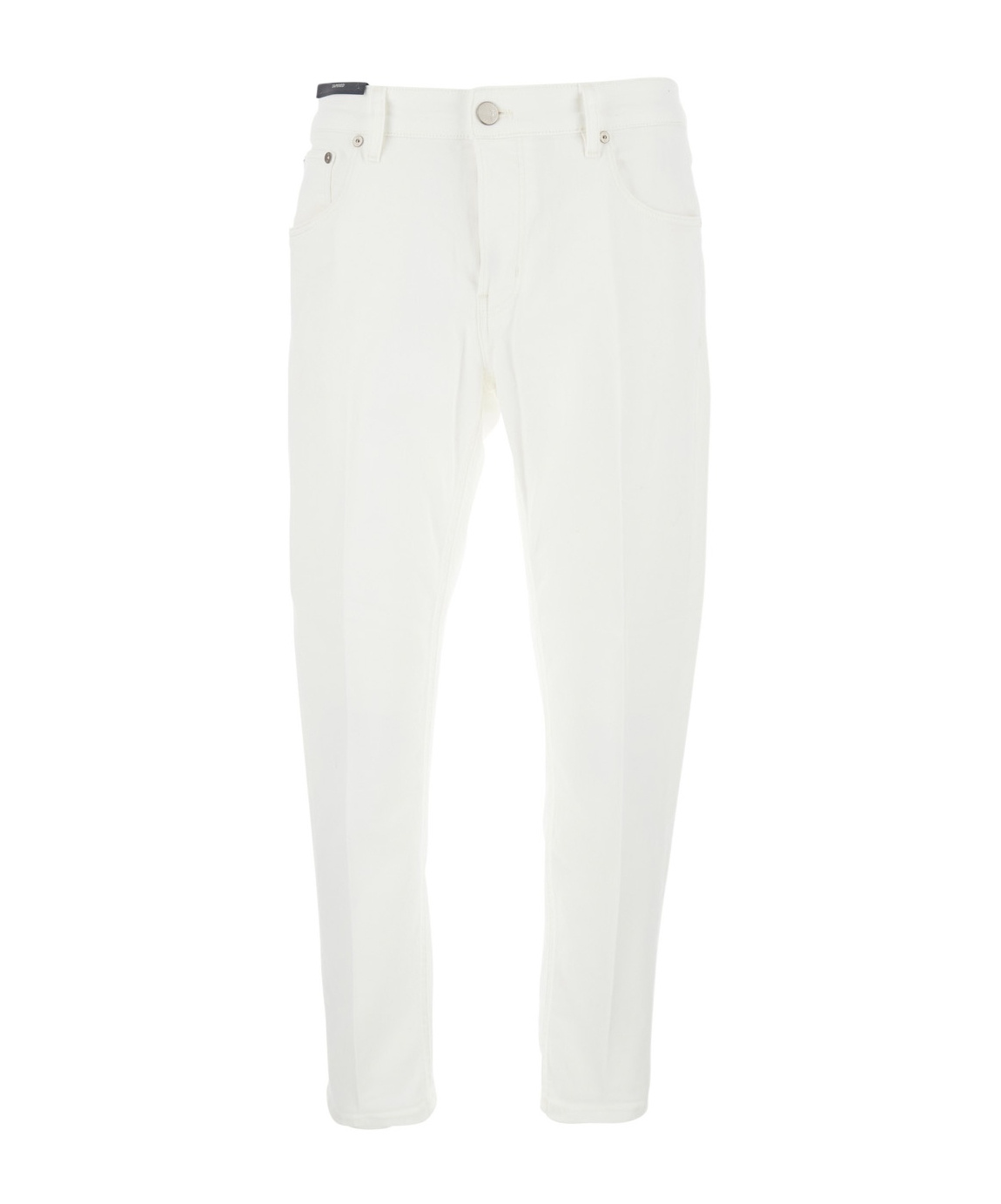 Pt Torino White Five Pocket Jeans With Logo Patch On The Back In Cotton Man In White