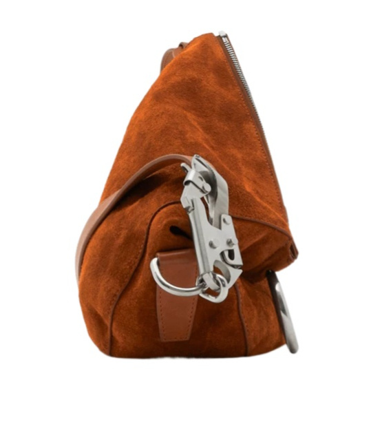Burberry Asymmetric-design Suede Shoulder Bag In Brown