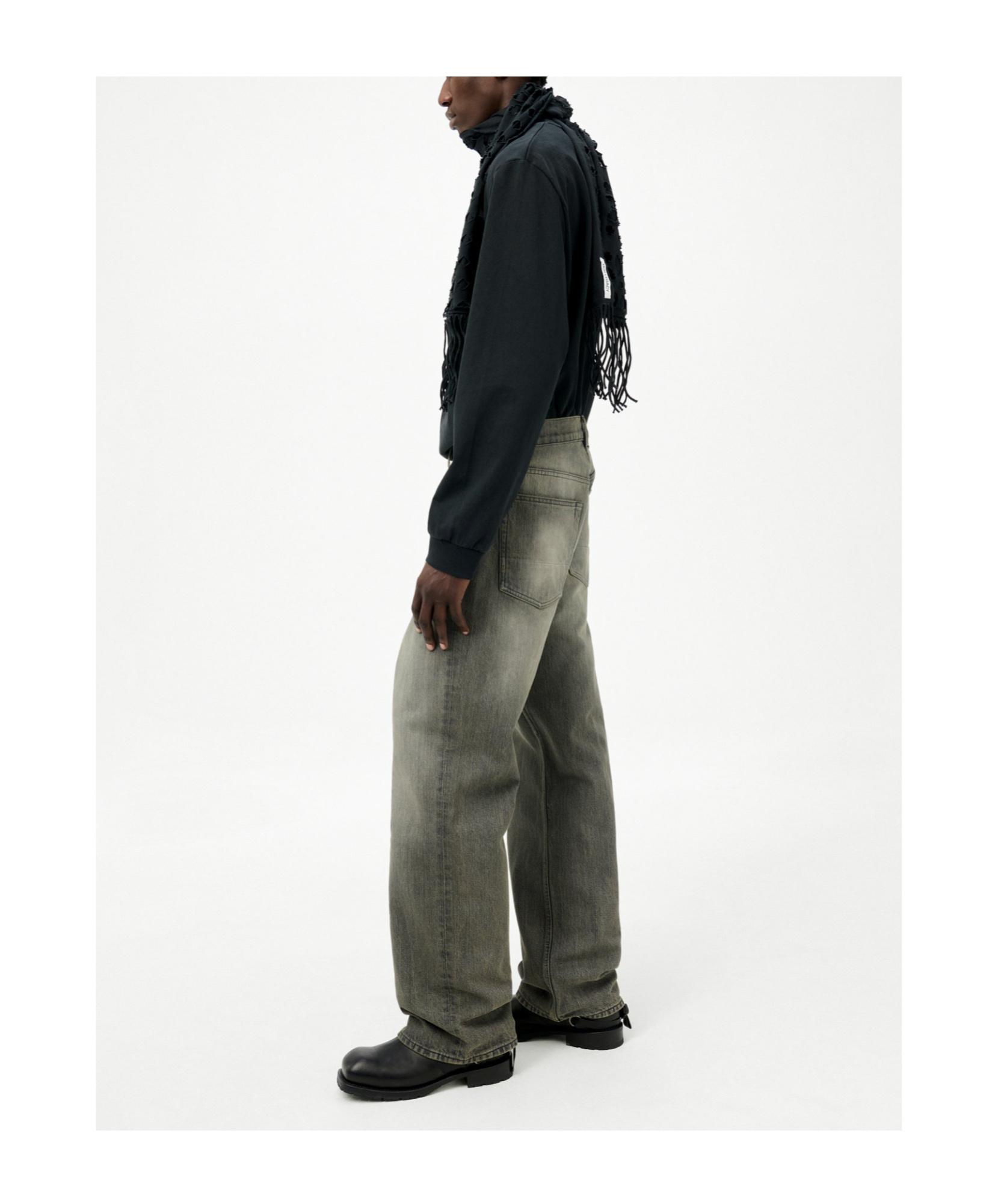 Our Legacy Third Cut Chain Twill Wide Straight Leg Jeans In Multi