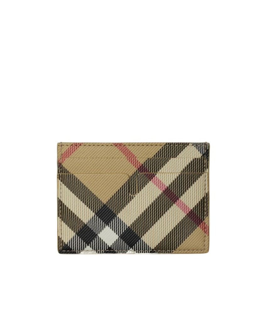 Burberry Book Wallet In Coated Canvas Bi-fold Design In Nude