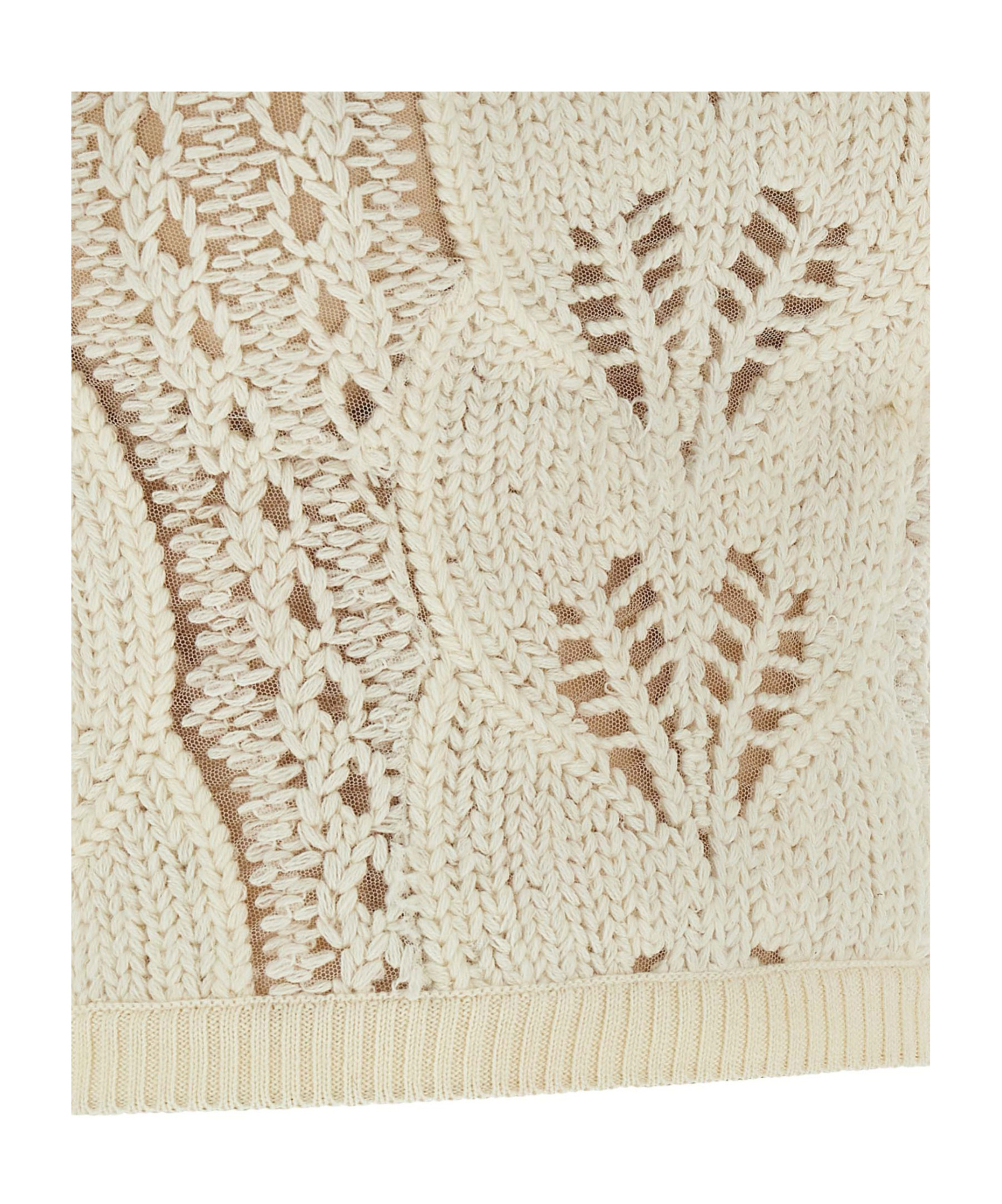 Ermanno Scervino Strapless Cropped Knit Top With Sheer Accents In White