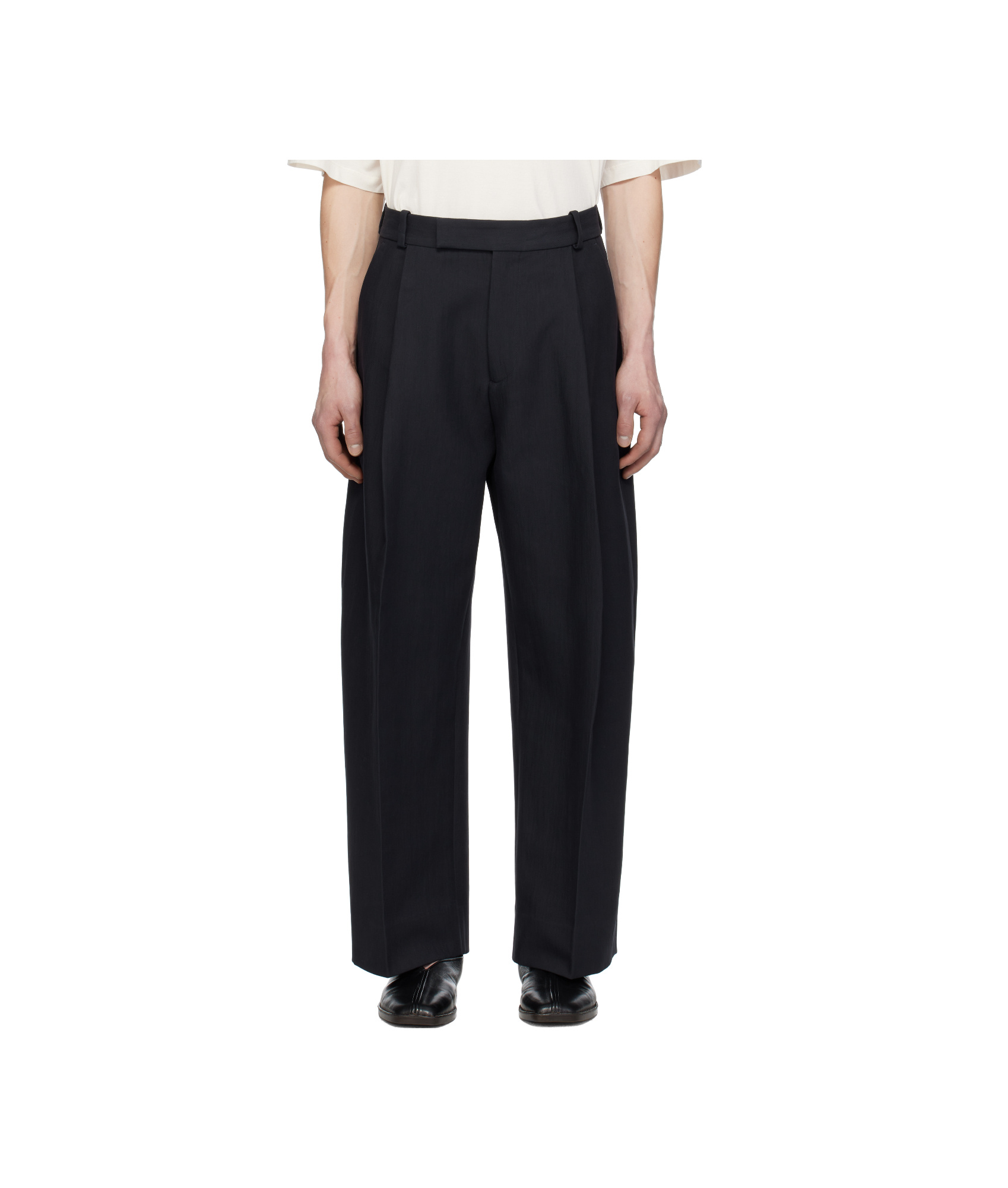 Studio Nicholson Belt Loops Slacks In Black