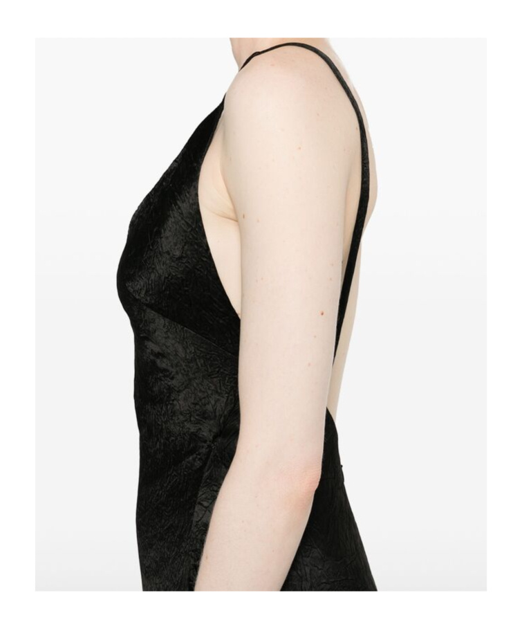 Alexander Mcqueen Silk Evening Dress Women In Black