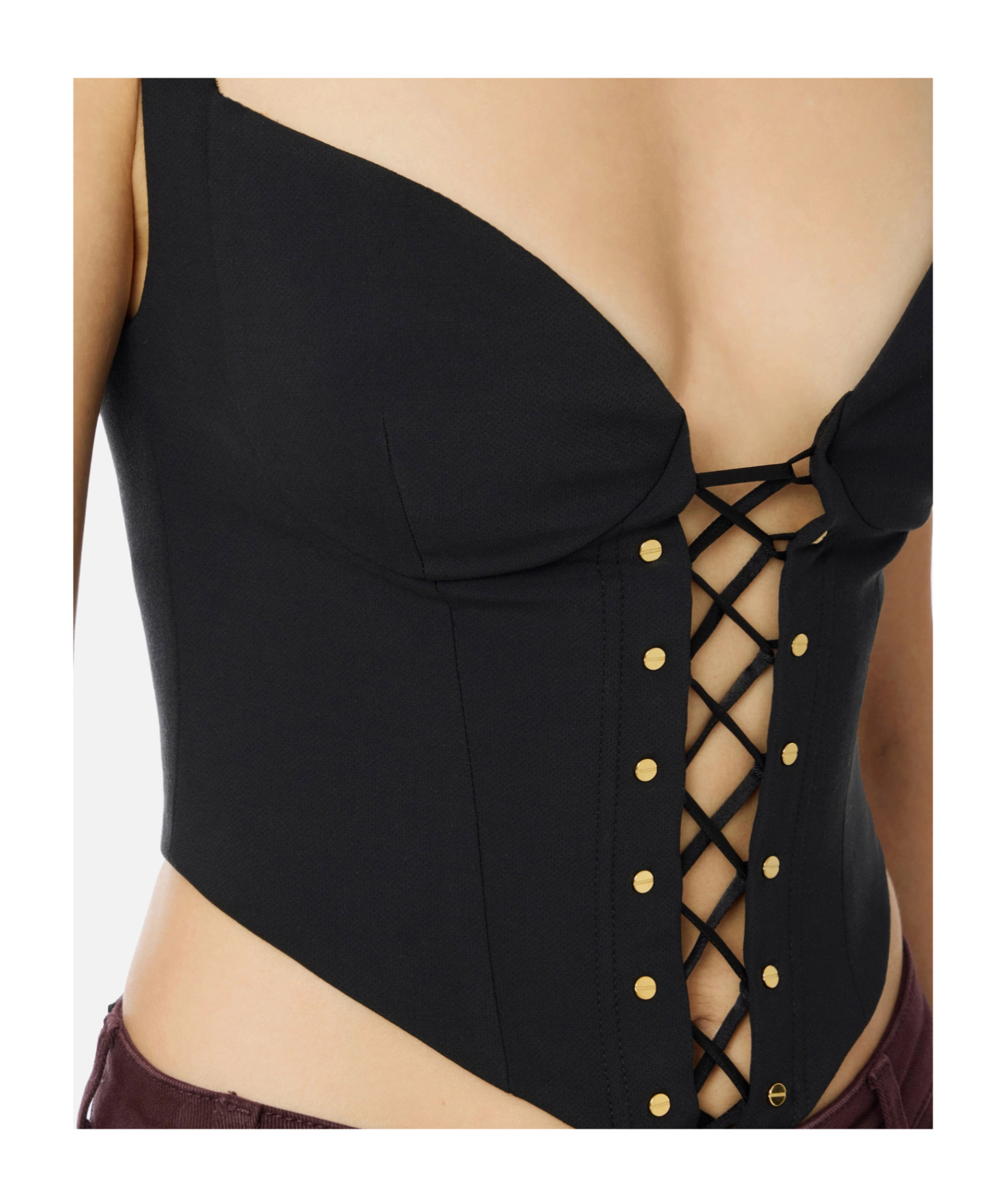 Elisabetta Franchi Bustier Top In Black