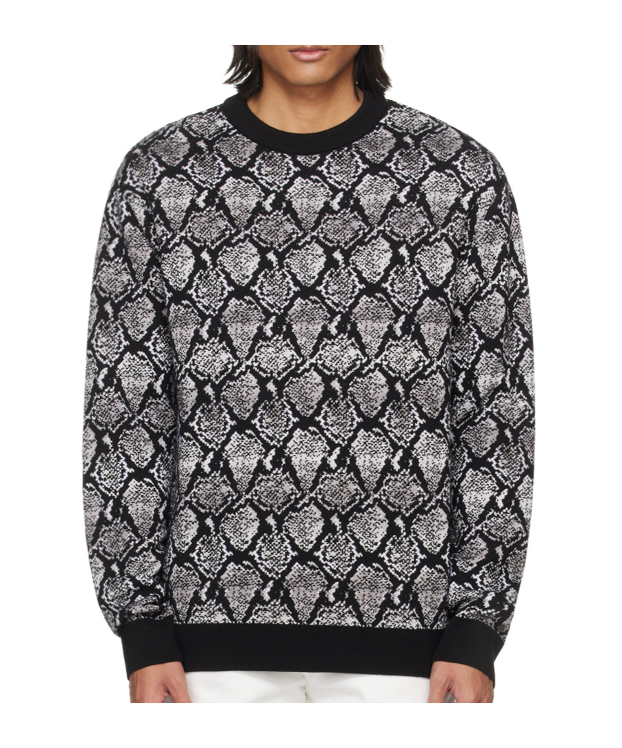 BALMAIN SNAKESKIN JACQUARD PATTERN SWEATER