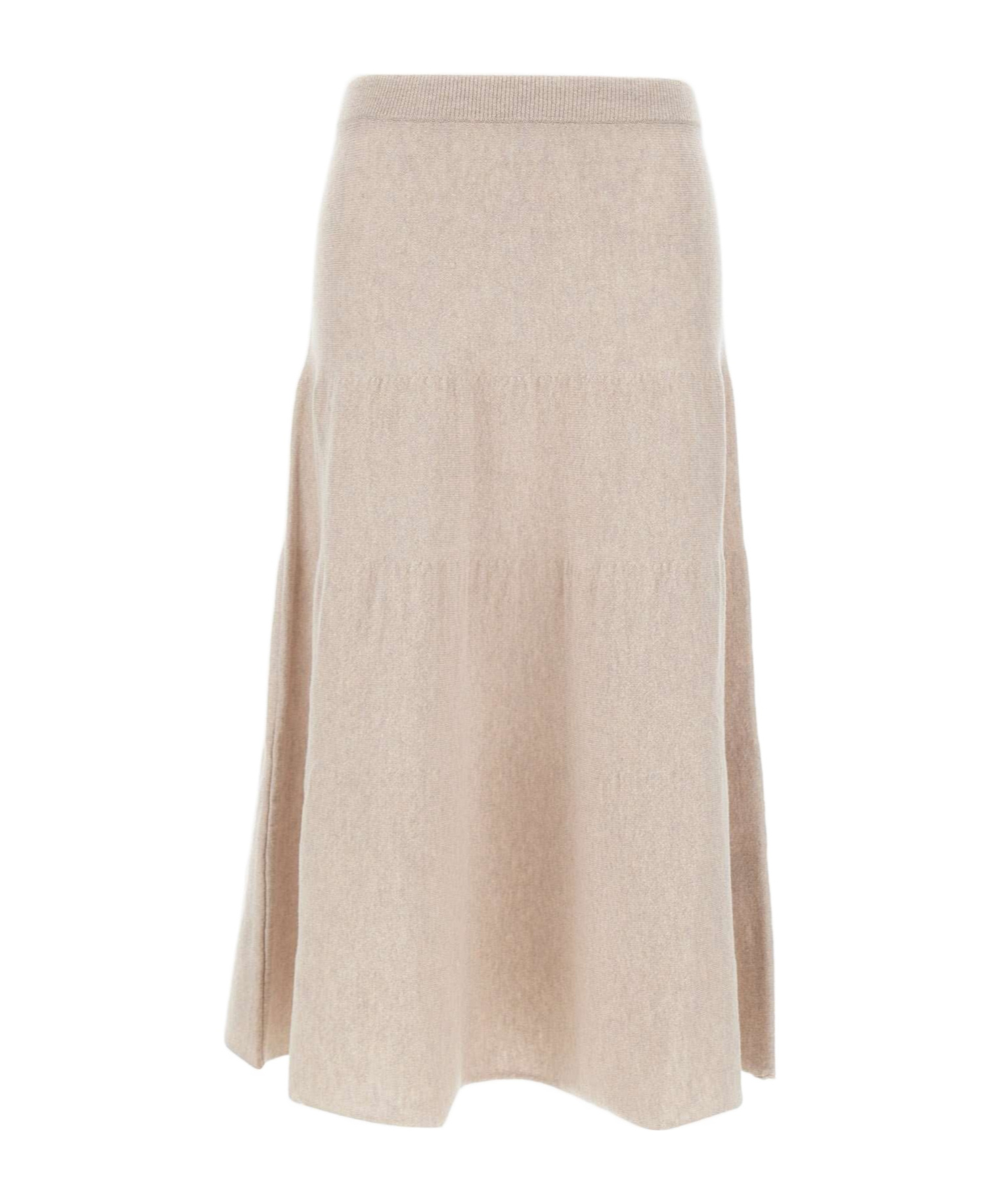 Marella Elastic-waistband Ruffled Skirt In Neutral