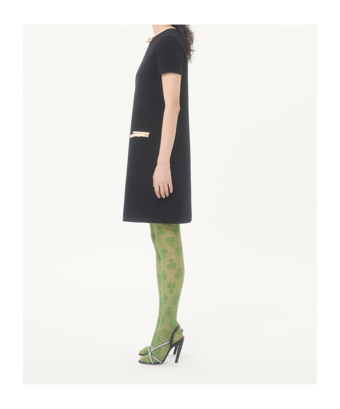 Valentino Short Dress In Plain Wool Tweed In Black