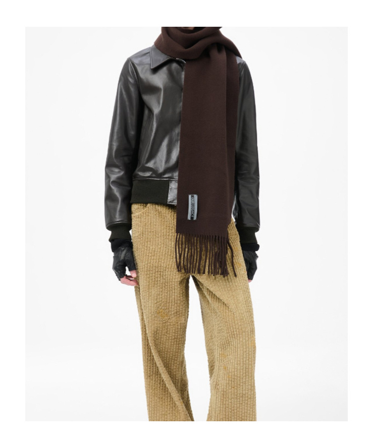Our Legacy Estate Scarf Espresso Double Wool In Brown