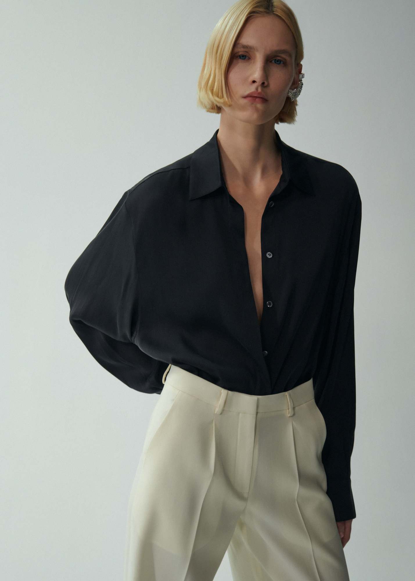 Magda Butrym Long-sleeved Shirt In Black