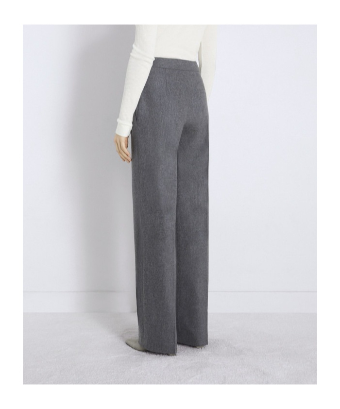 Loulou Studio Wide Wool Trousers Back Pocket In Black