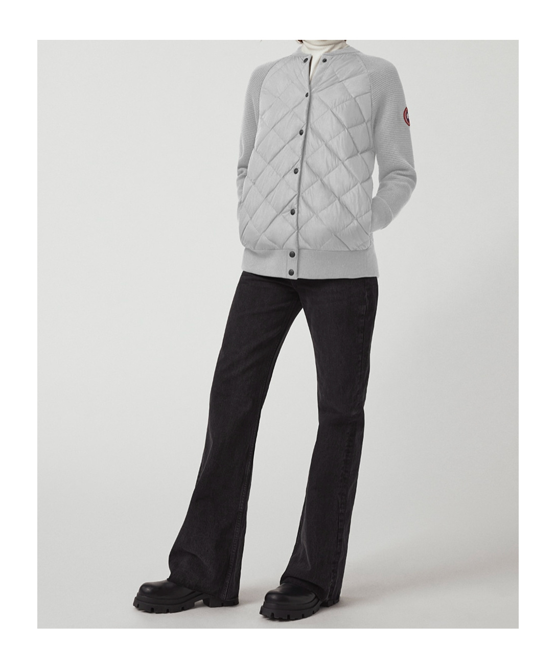 CANADA GOOSE LOGO DOWN KNITTED CARDIGAN 