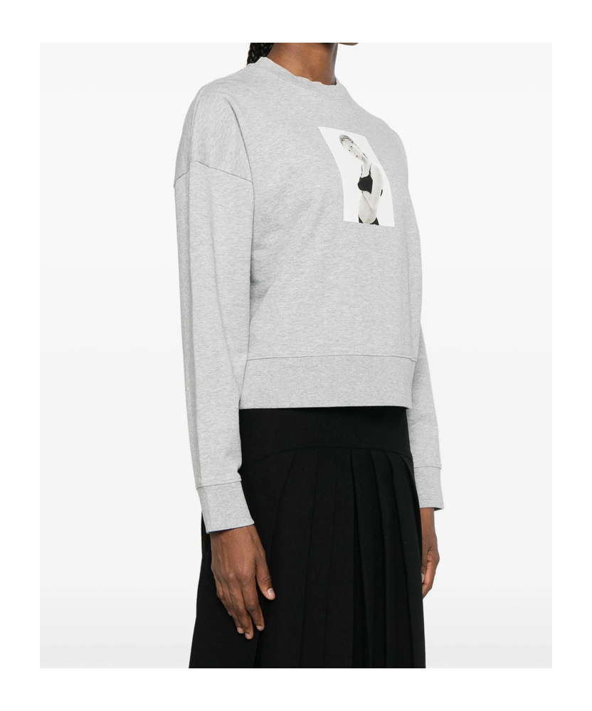 Calvin Klein Photographic-print Cotton Sweatshirt In Gray