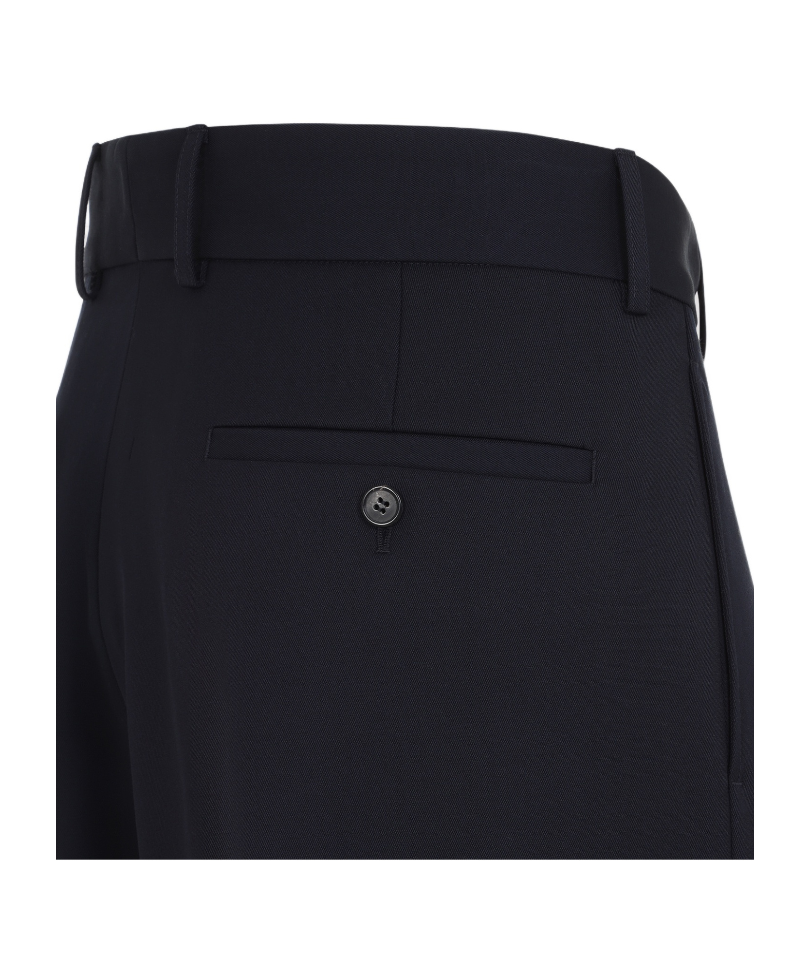 Dries Van Noten Navy-blue Wool Tris Pants In Black