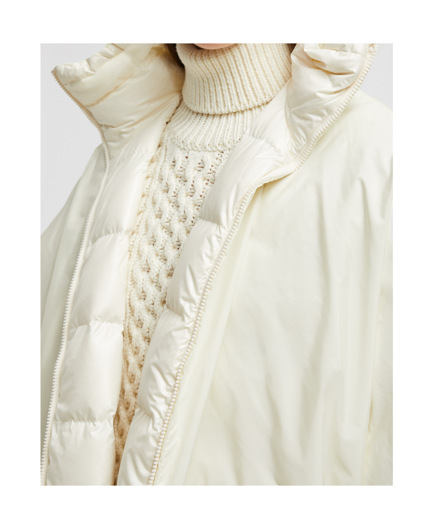 Moncler Hooded And Padded Cape In White