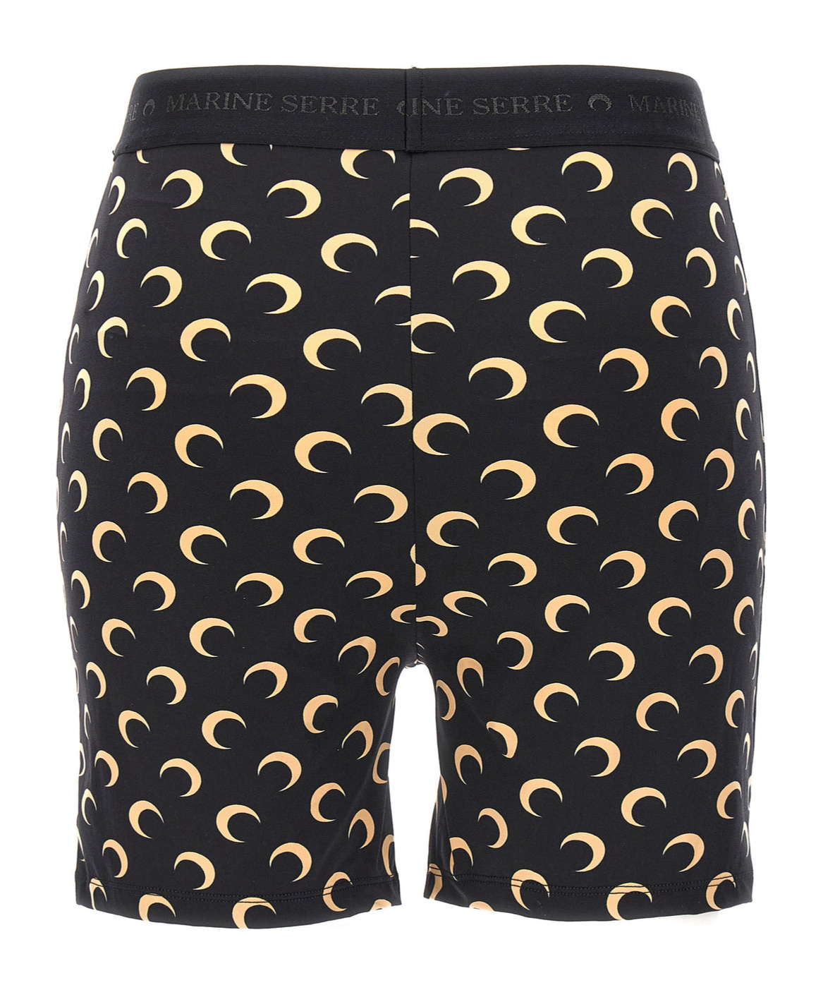 Marine Serre Womens Inverse Tan Moon Logo Stretch-jersey Shorts Xl In Black