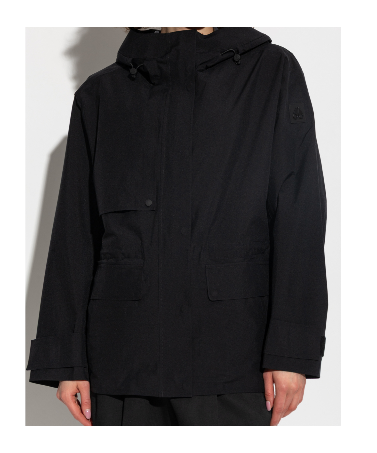 Moose Knuckles Logo-appliqué Jacket In Black