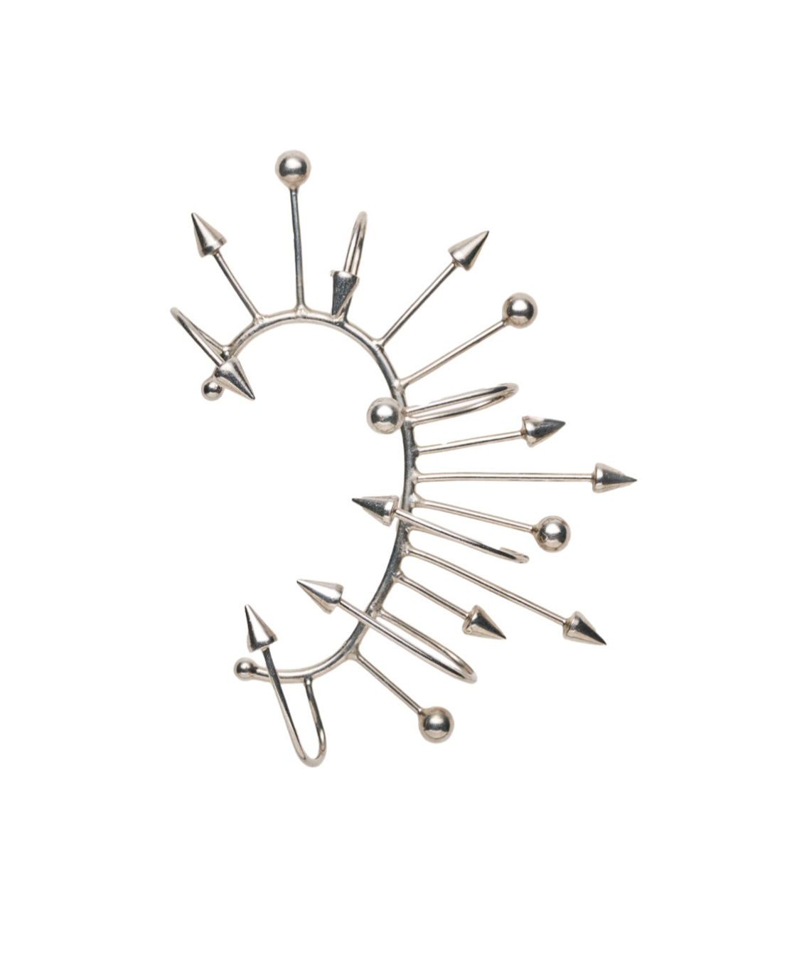 Jean Paul Gaultier Unique Arrow Spike Shape Silver Earrings In Yellow