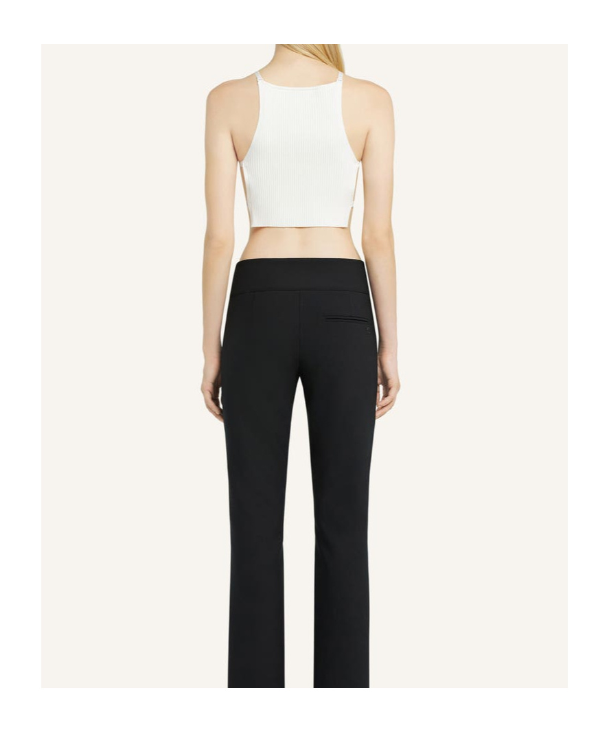 Shop Courrèges Ribbed-knit Crop Top In White