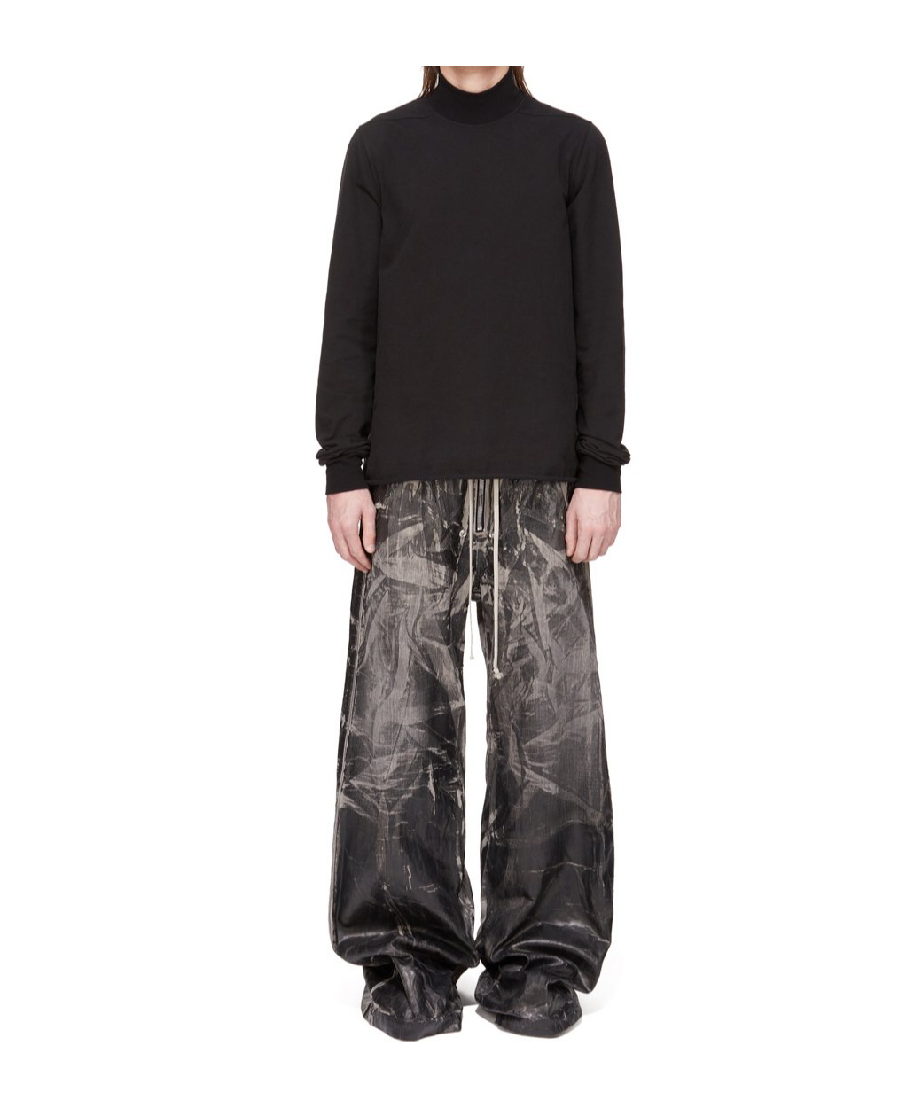 Rick Owens Drkshdw High-neck Cotton Sweatshirt In Black