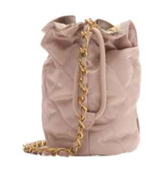 Burberry Horseshoe Quilted Nylon Pouch Bag In Pink