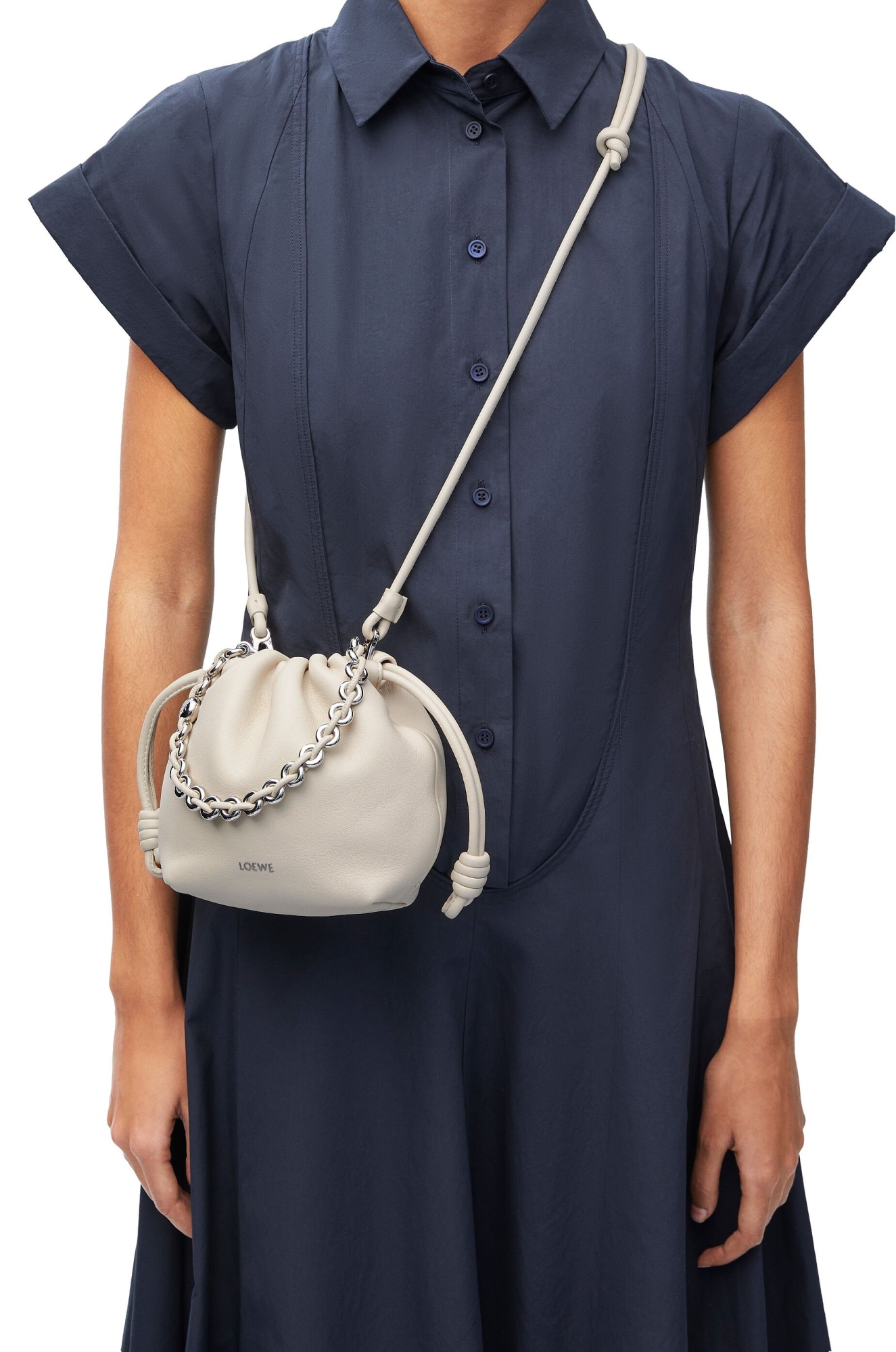 Loewe Mini Flamenco Shoulder Bag In Nude