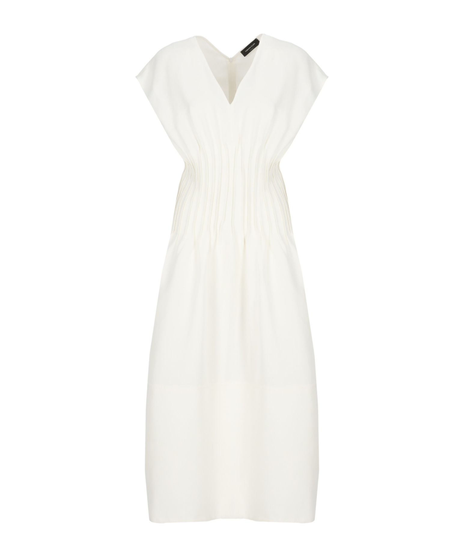 Fabiana Filippi Draped Waist Sleeveless V Neck Midi Dress