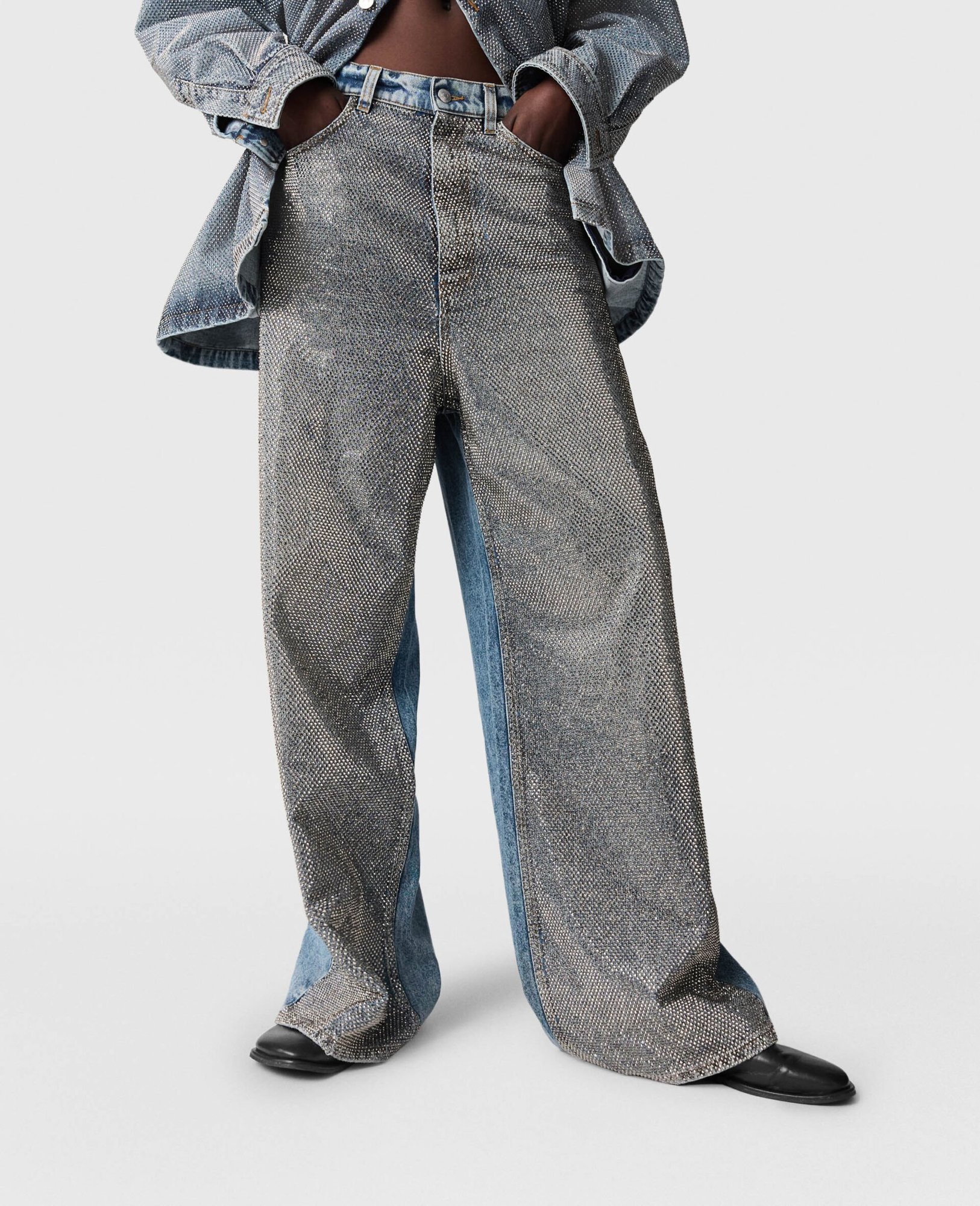 Stella Mccartney Belt Loop Denim Trousers In Black