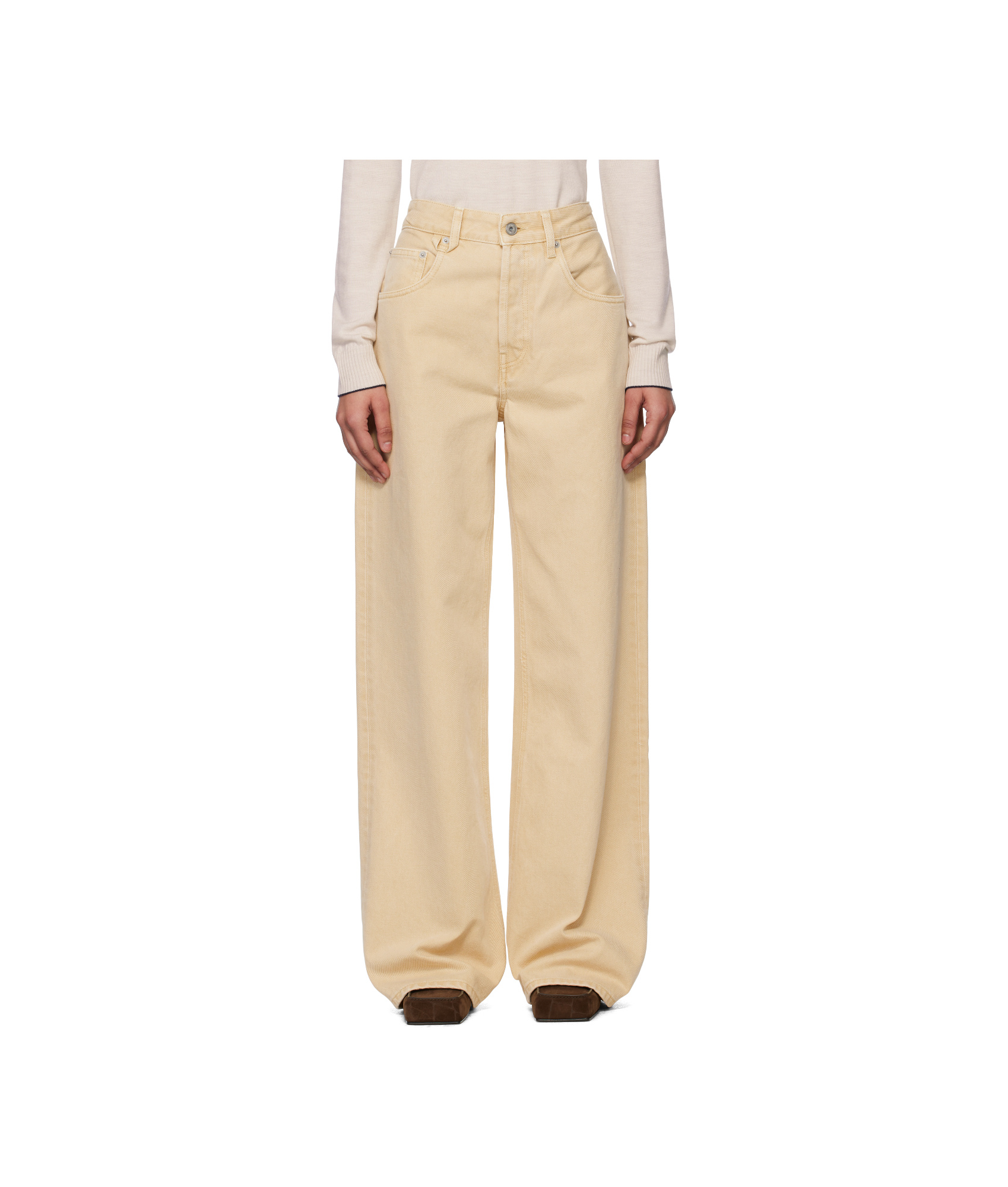 Jacquemus Le De Nimes High-rise Bootcut Jeans In Nude