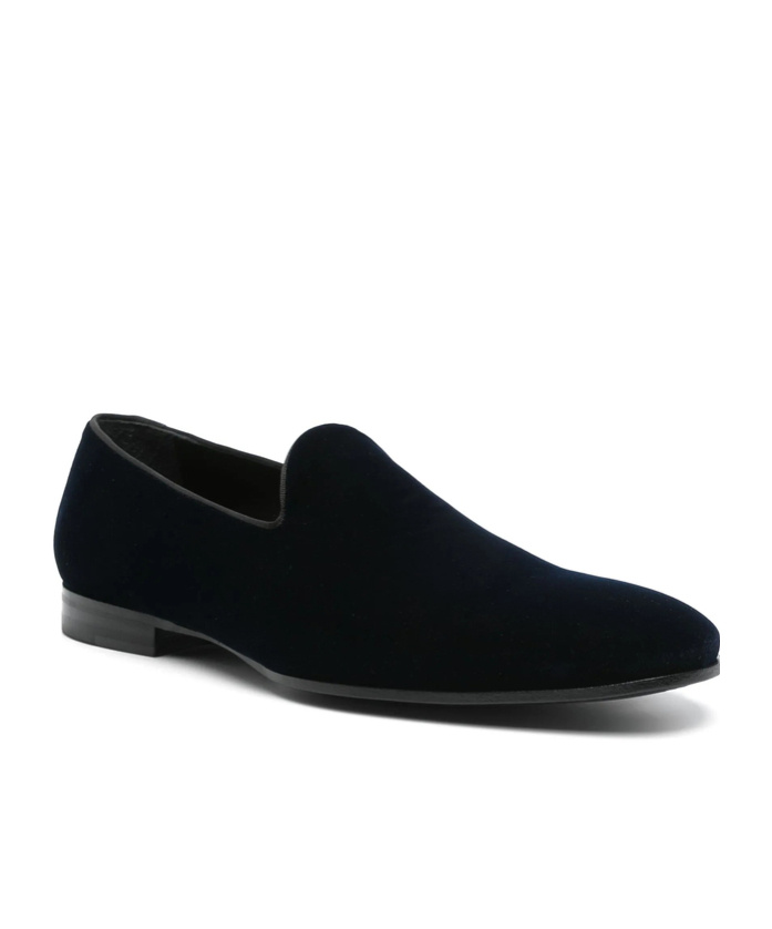 Tagliatore Man Loafers Midnight Blue Size 9 Textile Fibers In Blue