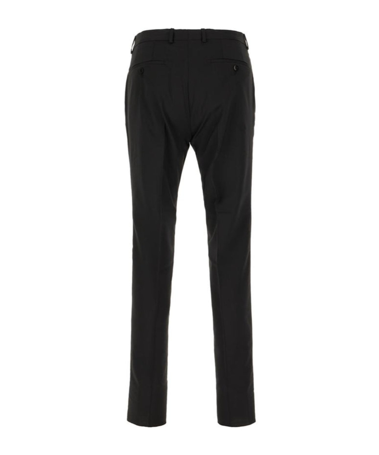 Shop Zegna Black Wool Blend Pants