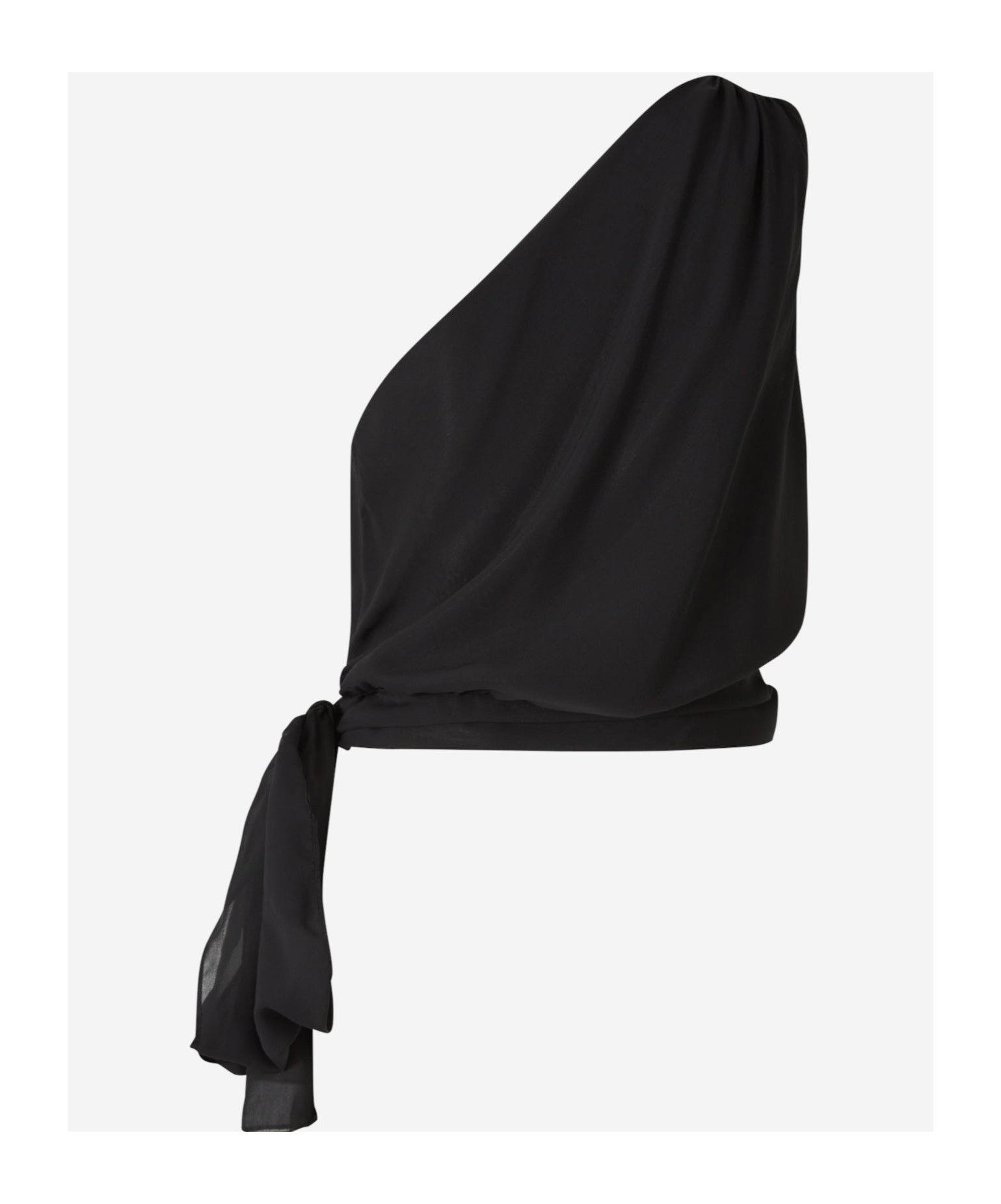 Peserico Asymmetrical Draped Blouse In Black
